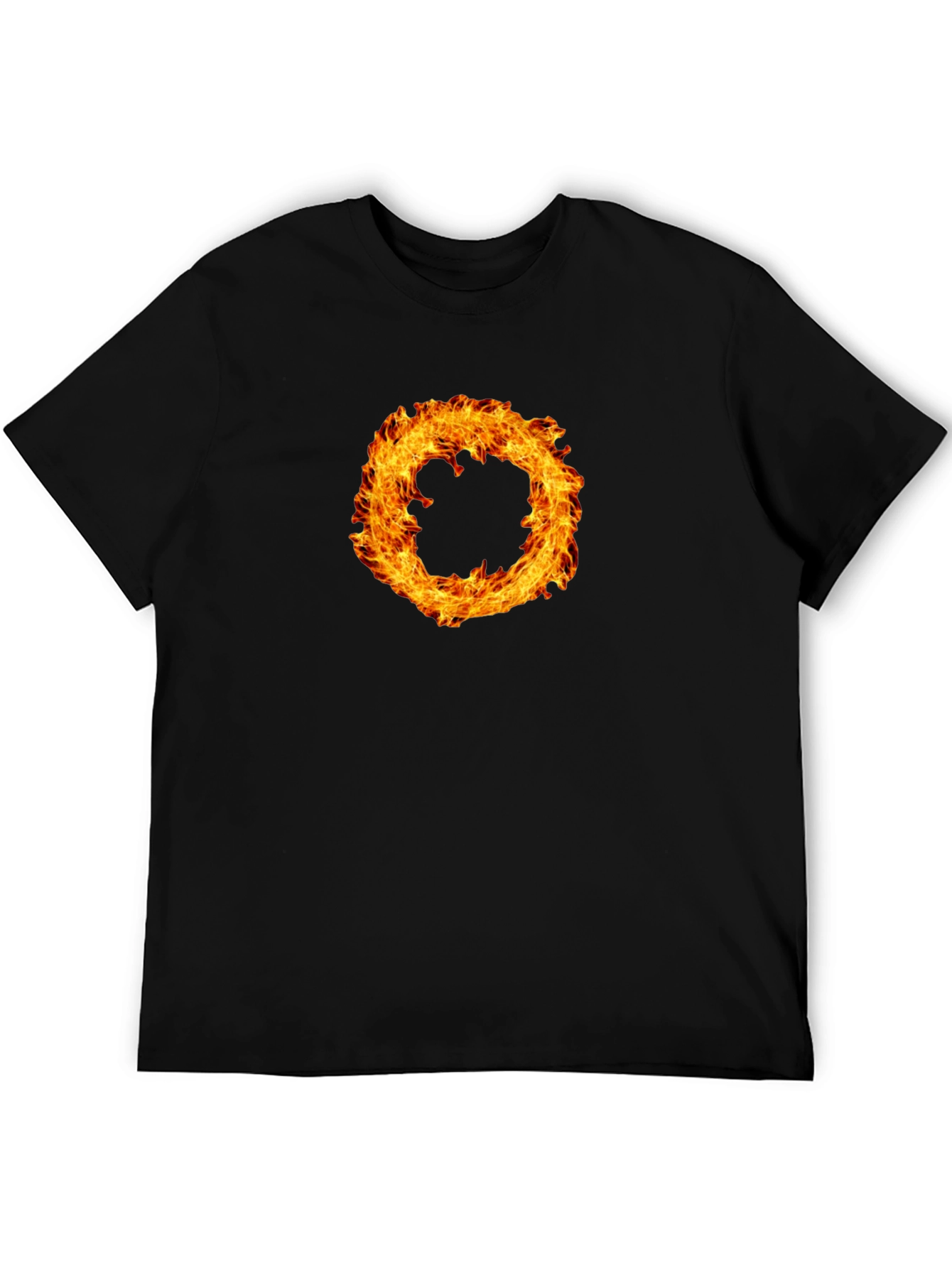 Fiery Ring Graphic Black T-Shirt