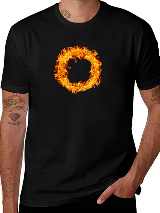 Fiery Ring Graphic Black T-Shirt