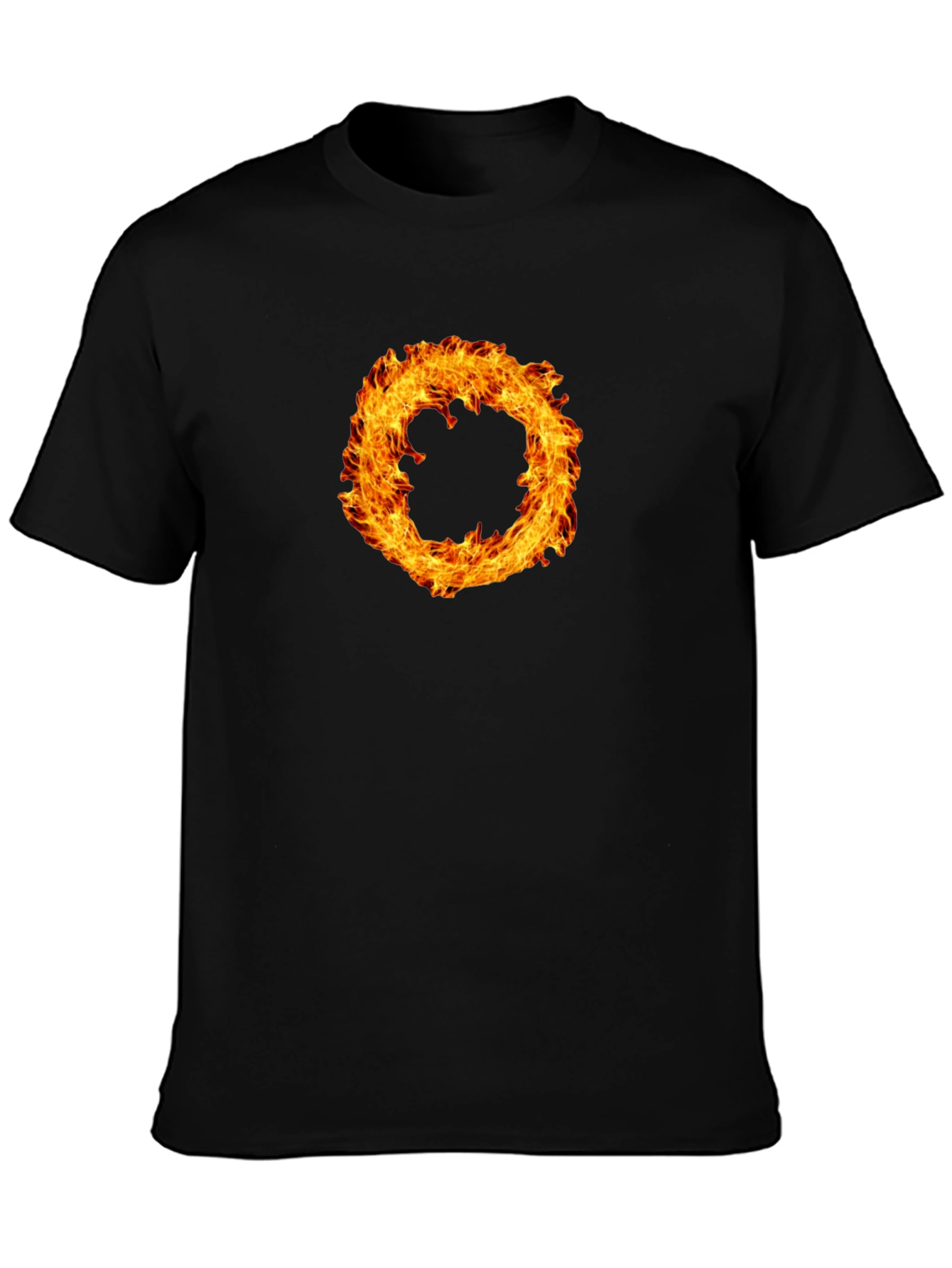 Fiery Ring Graphic Black T-Shirt