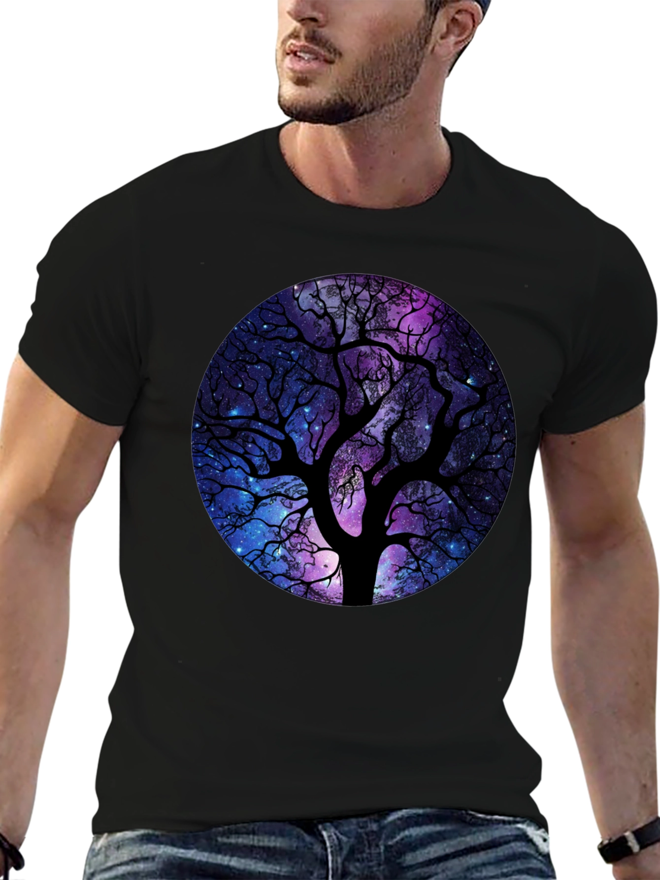 Galaxy Tree Black T-Shirt