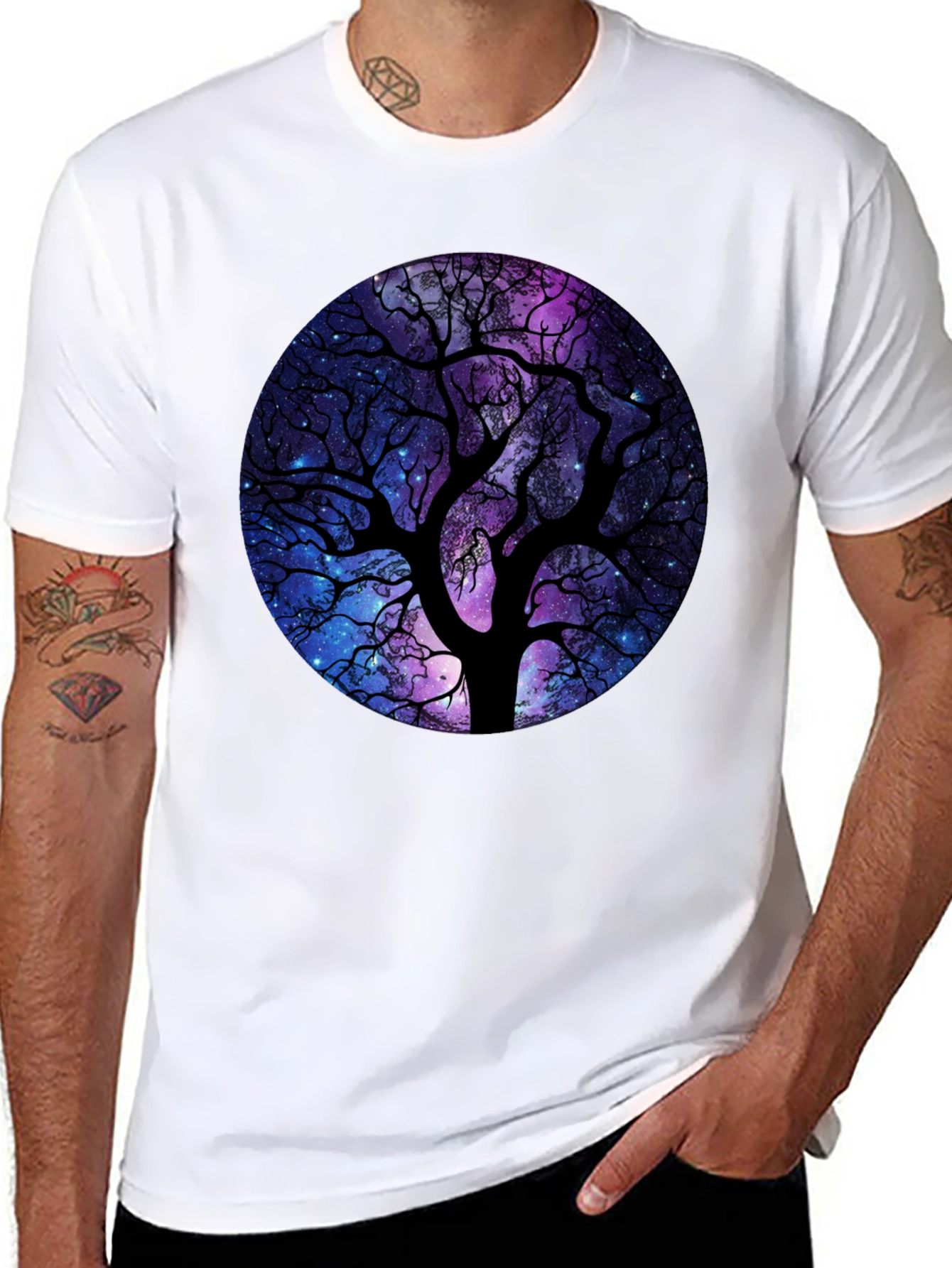 Galaxy Tree Black T-Shirt