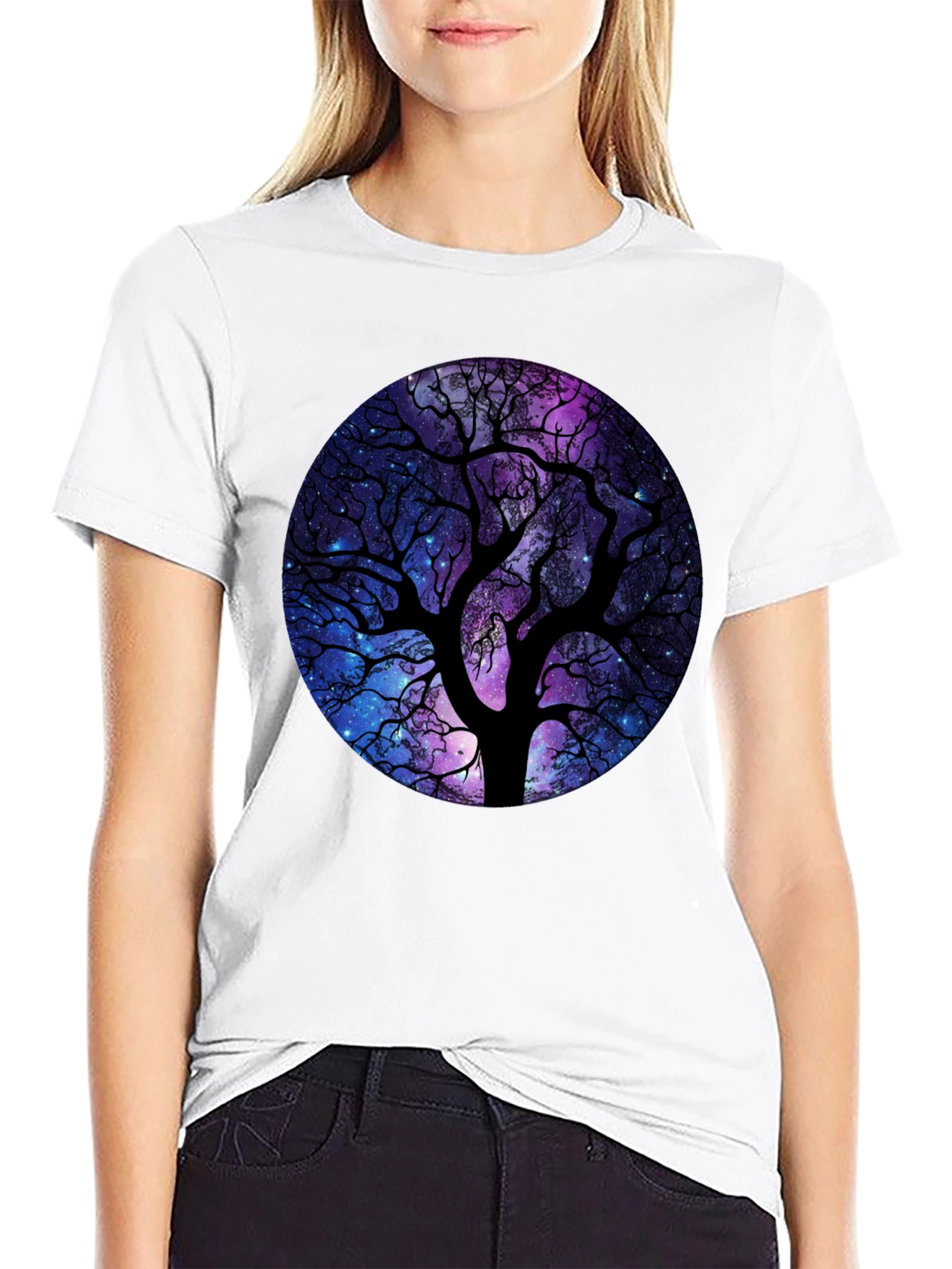 Galaxy Tree Black T-Shirt