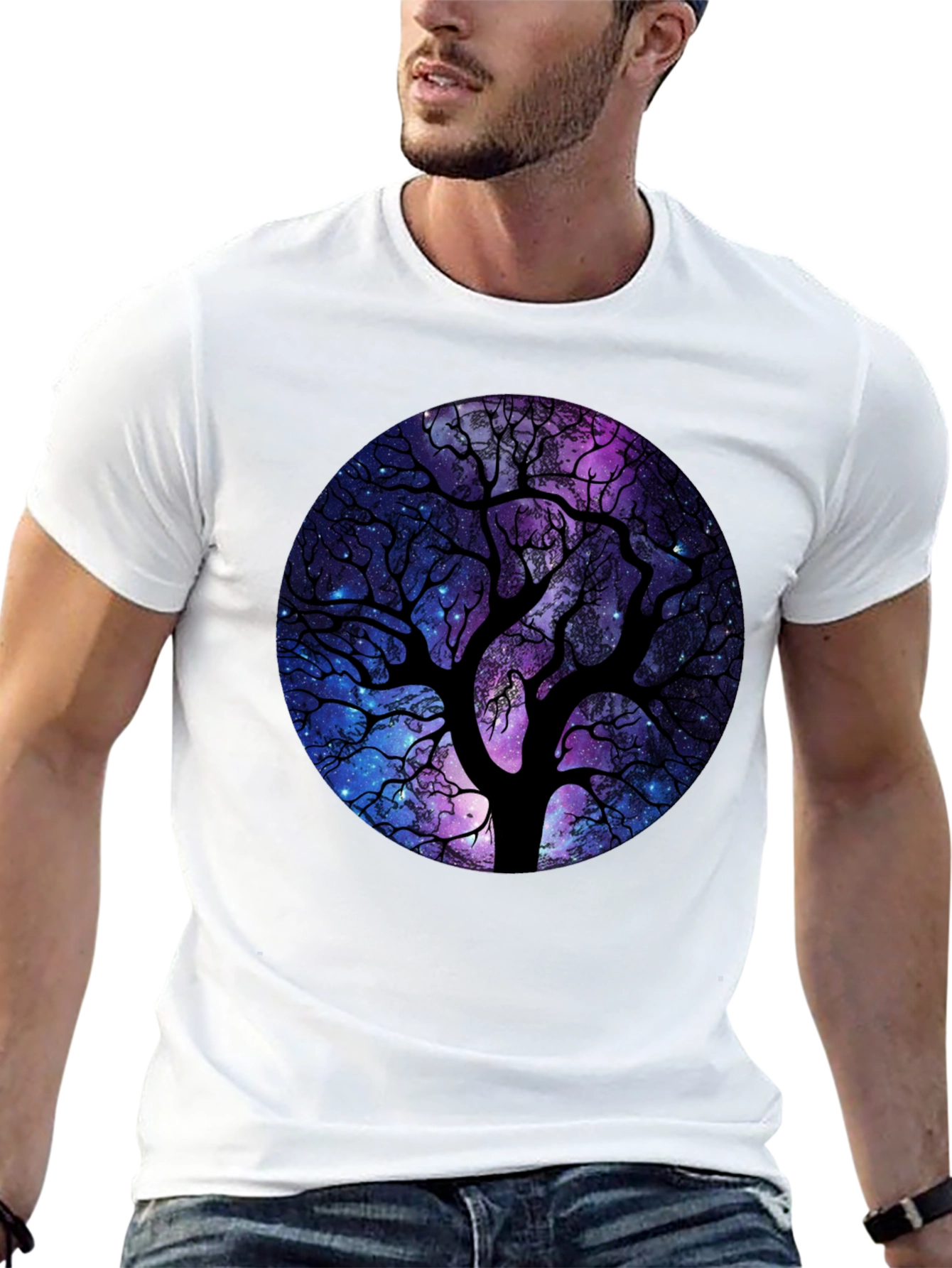 Galaxy Tree Black T-Shirt