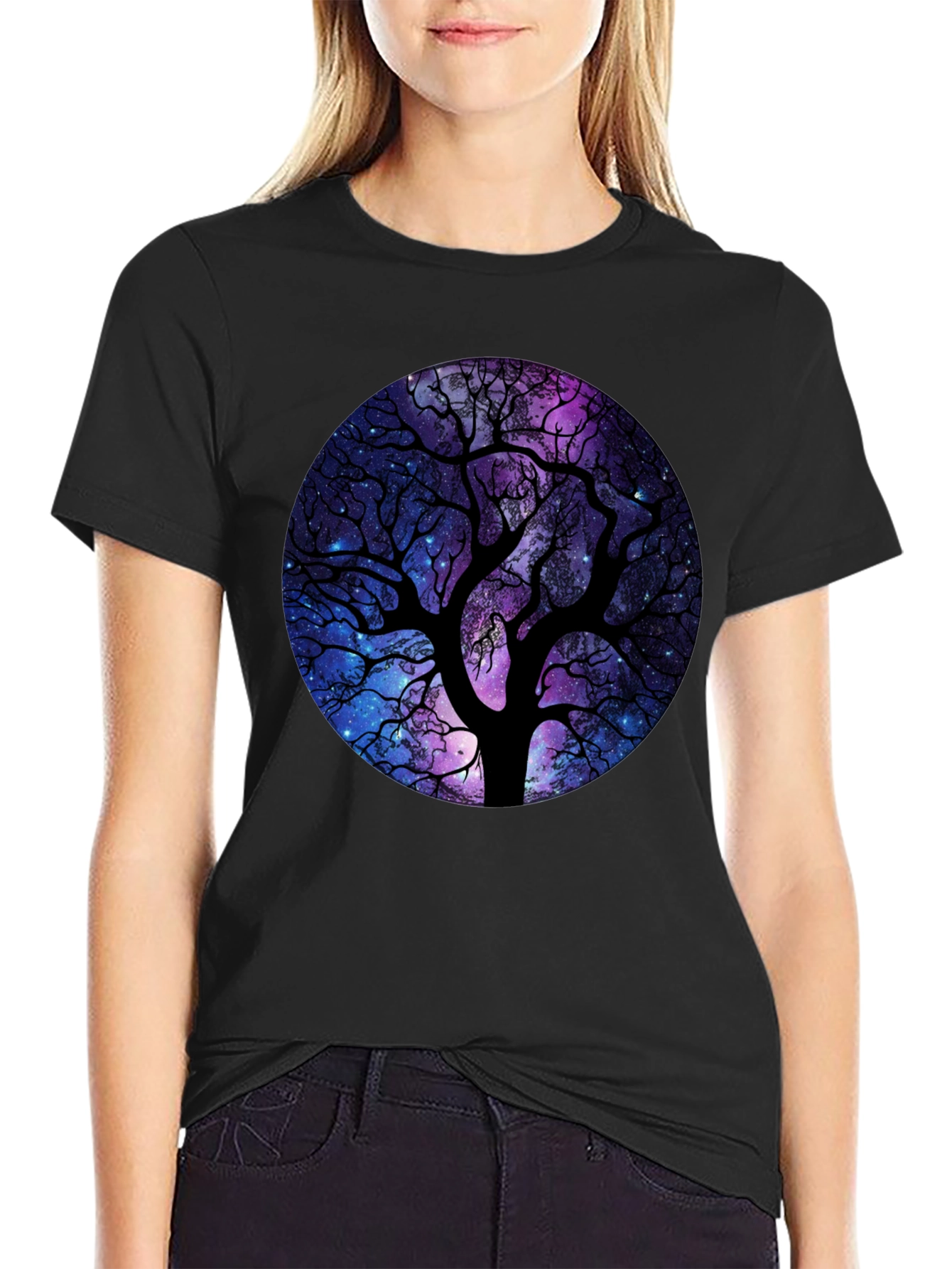 Galaxy Tree Black T-Shirt