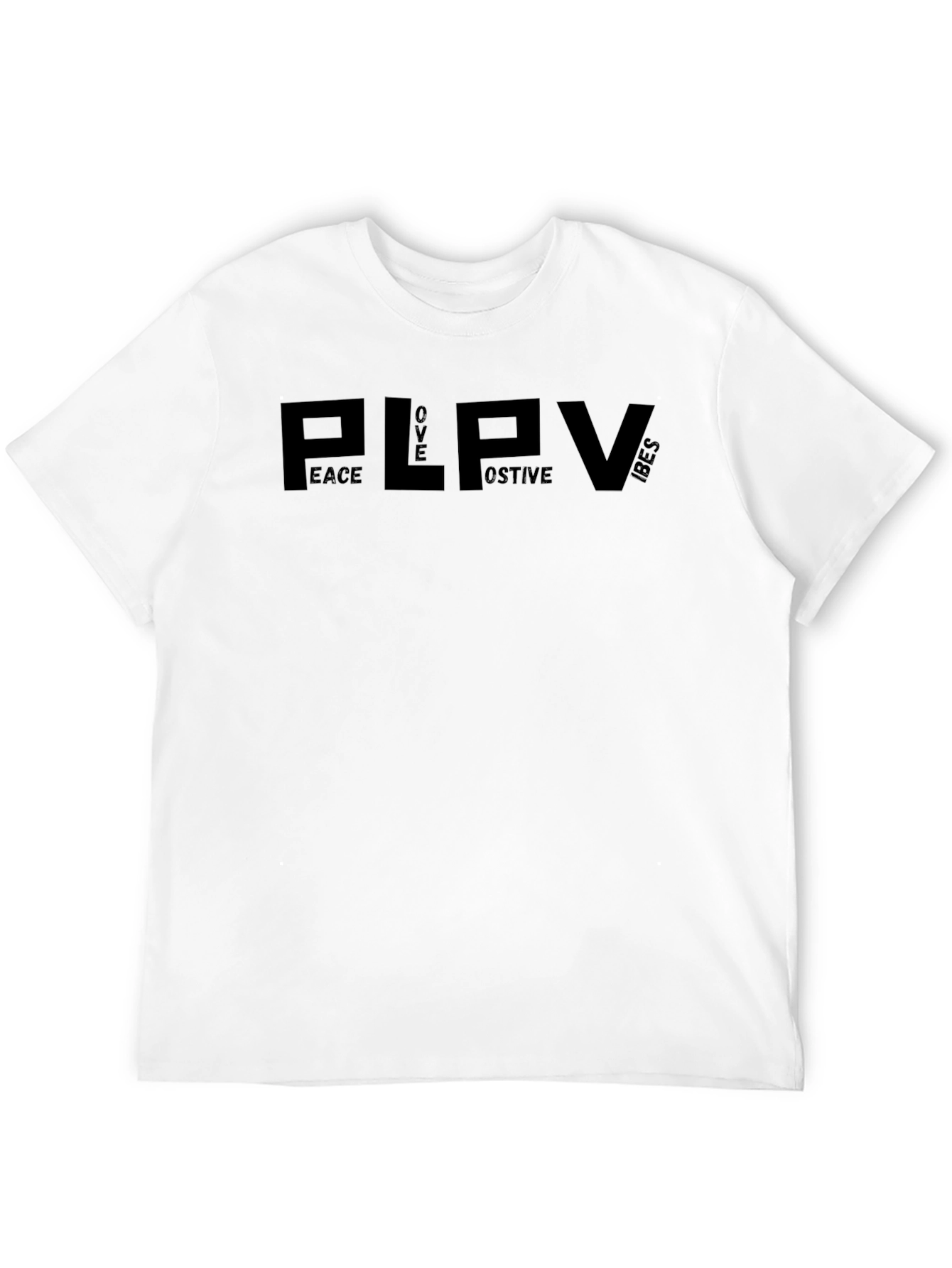 PLPV Peace Love Positive Vibes Black T-Shirt