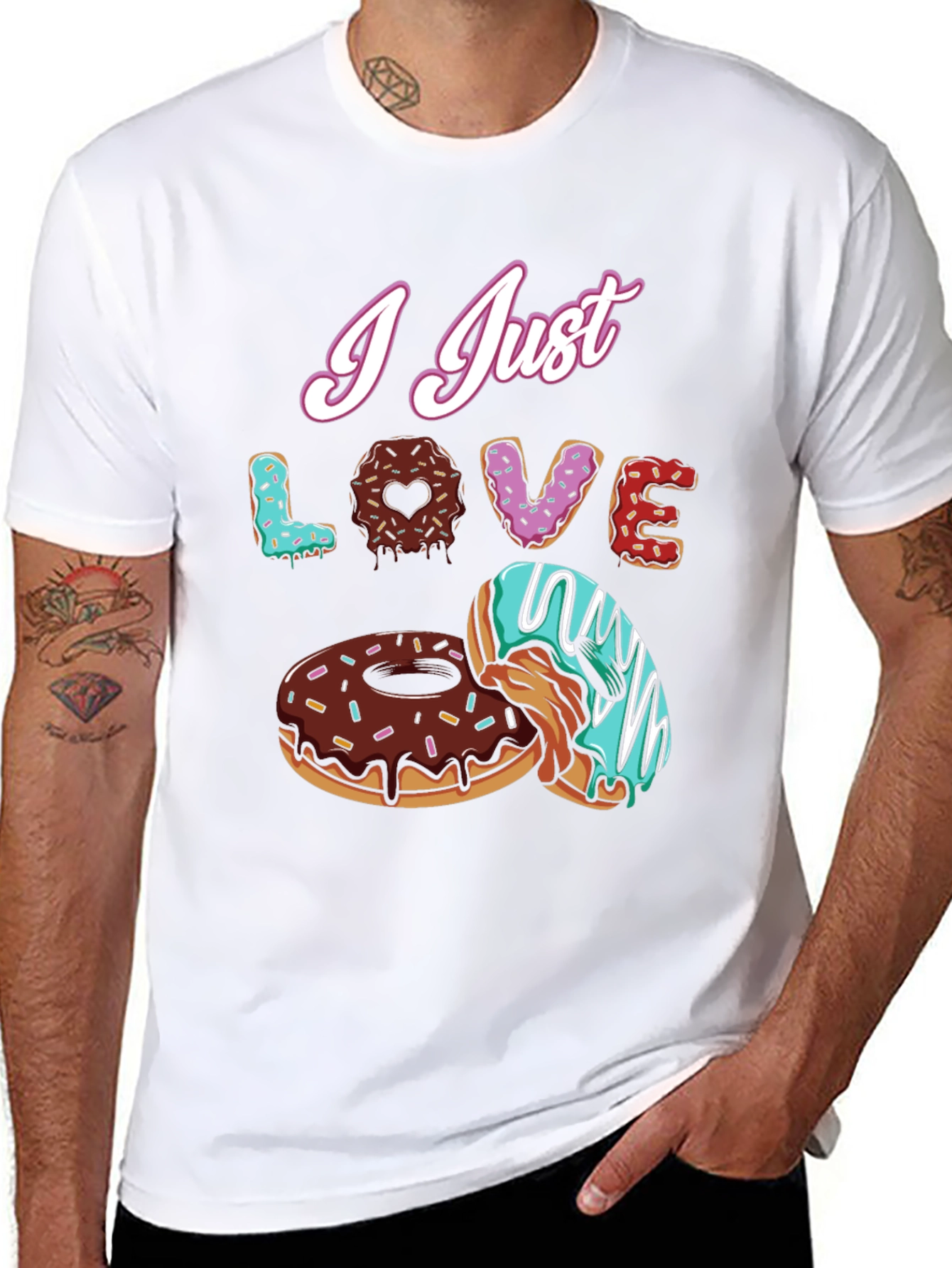 I Just Love Donuts Black T-Shirt
