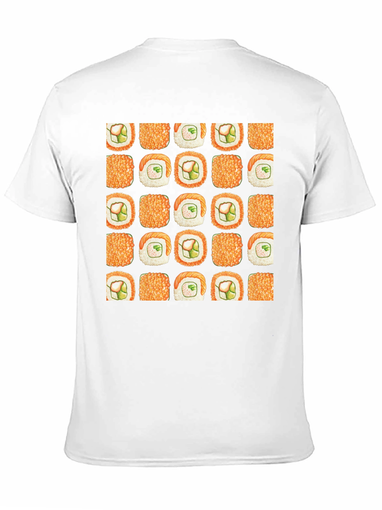 Sushi Pattern Black T-Shirt