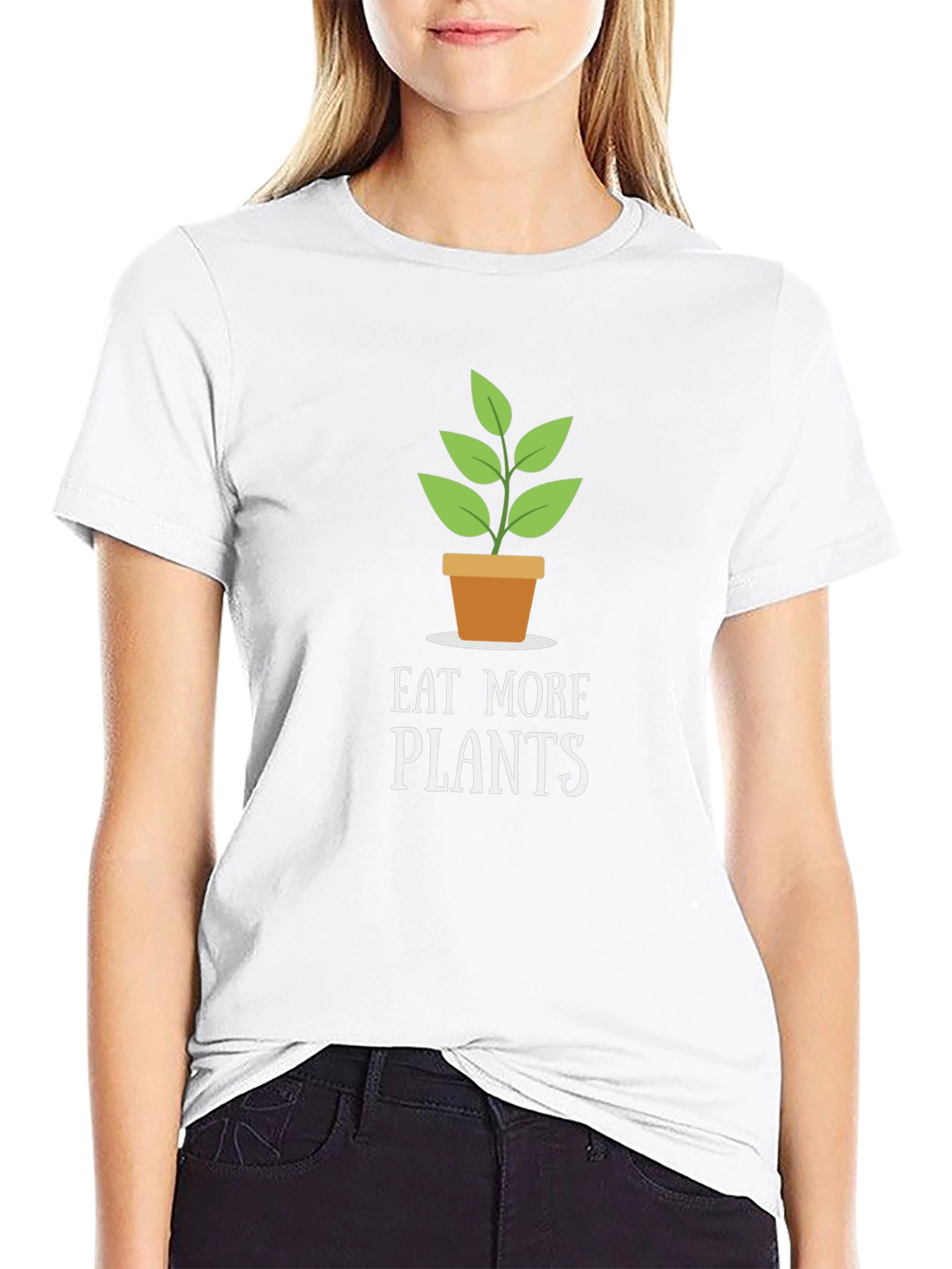 Eat More Plants Graphic Tee - Black T-Shirt