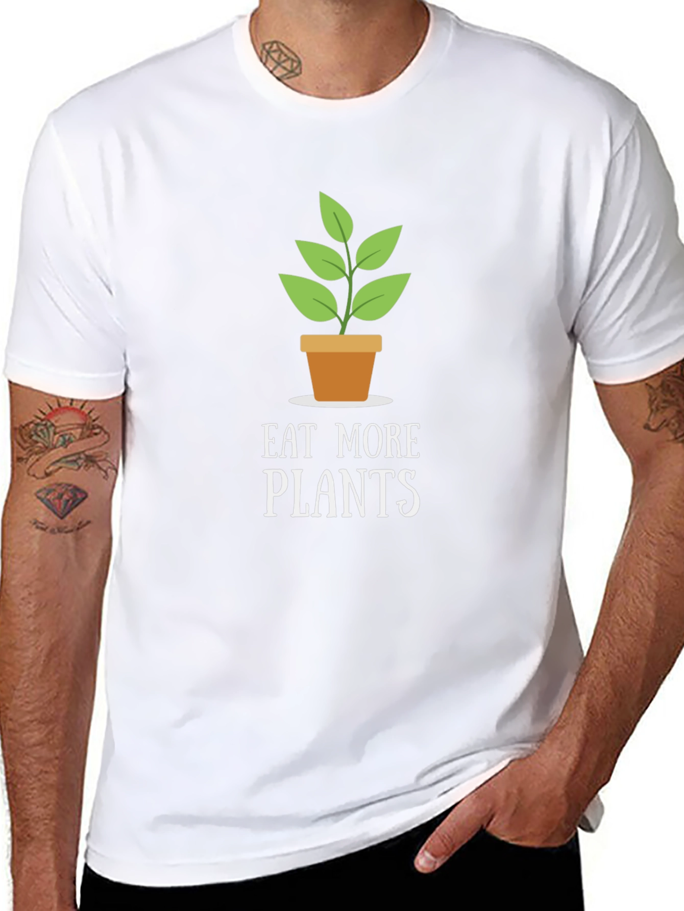 Eat More Plants Graphic Tee - Black T-Shirt