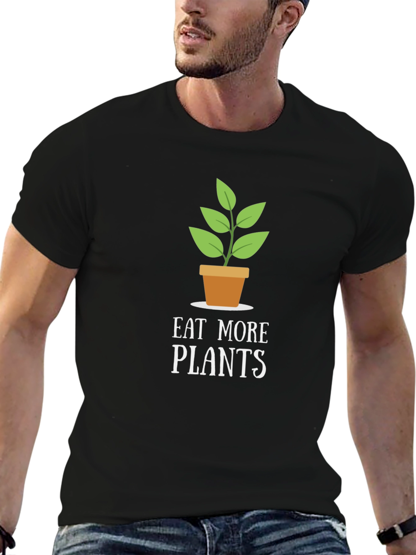 Eat More Plants Graphic Tee - Black T-Shirt