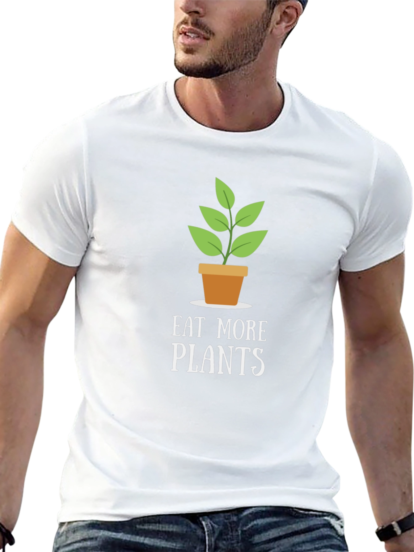 Eat More Plants Graphic Tee - Black T-Shirt