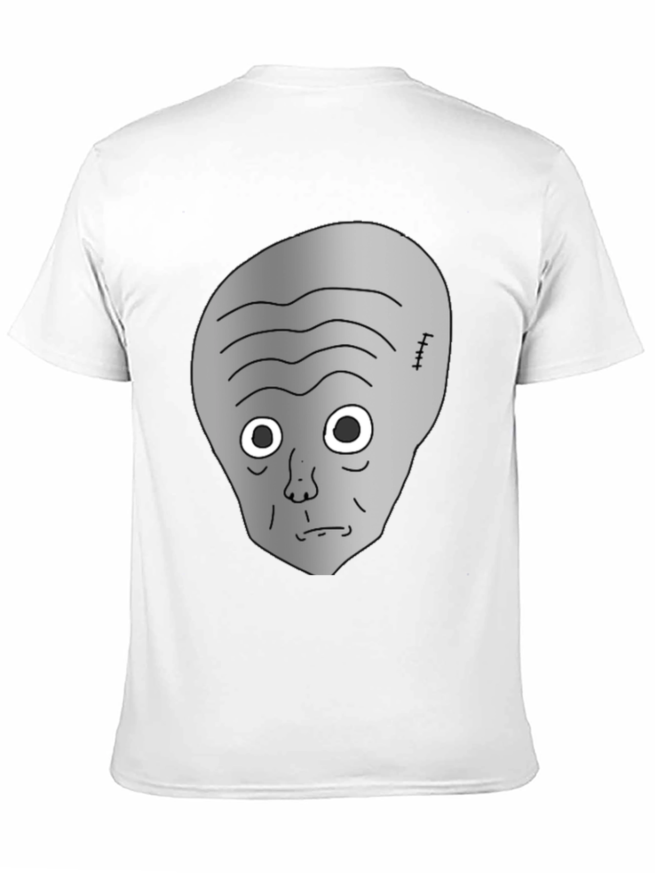 Gray Alien Head Black T-Shirt
