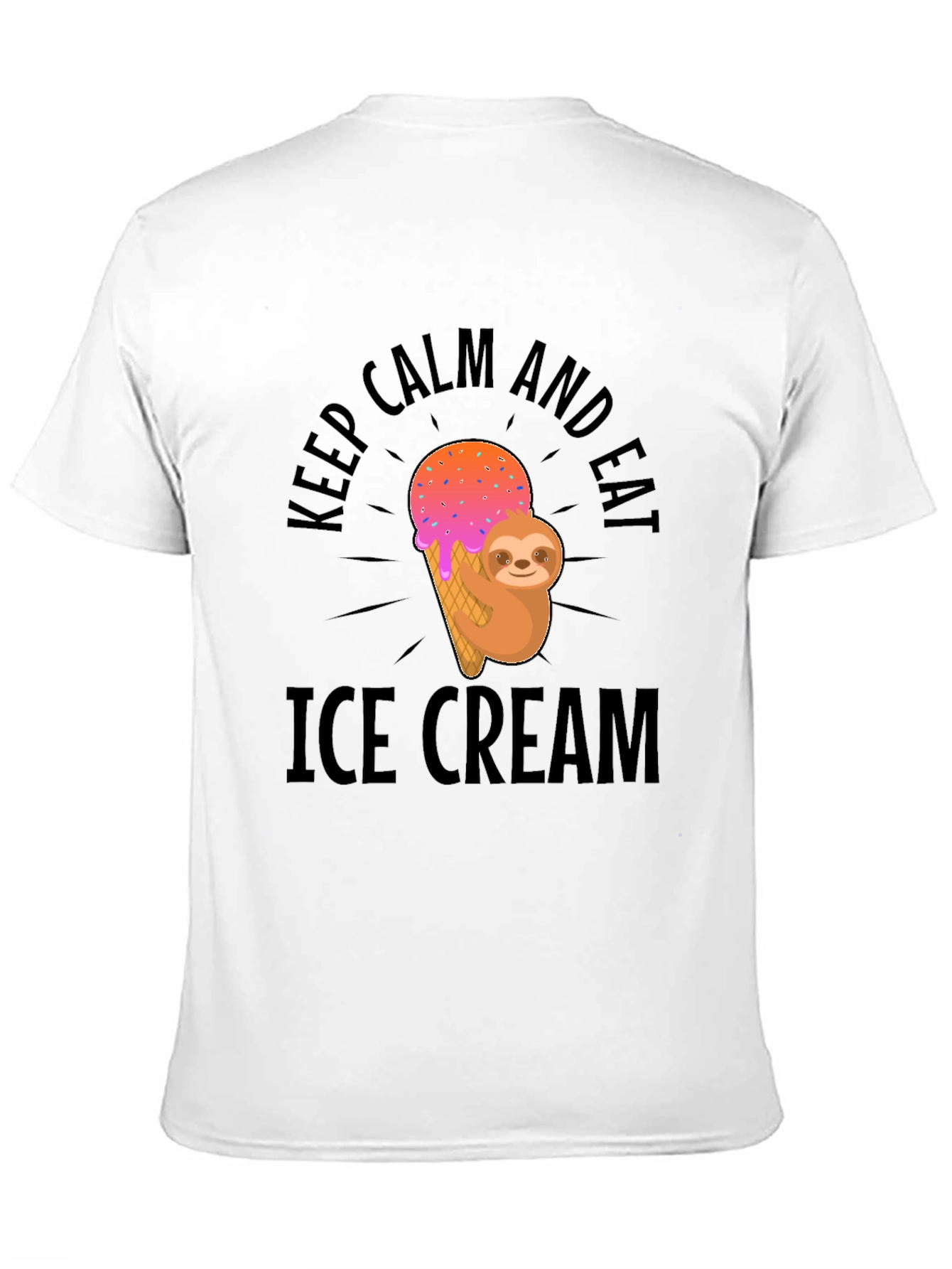 Keep Calm Eat Ice Cream Sloth Graphic T-Shirt