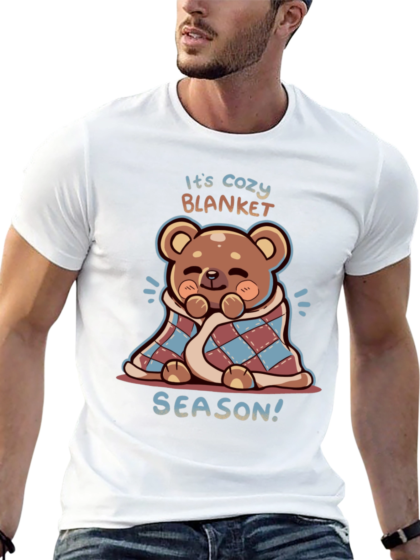 Cozy Blanket Season Bear Graphic Tee