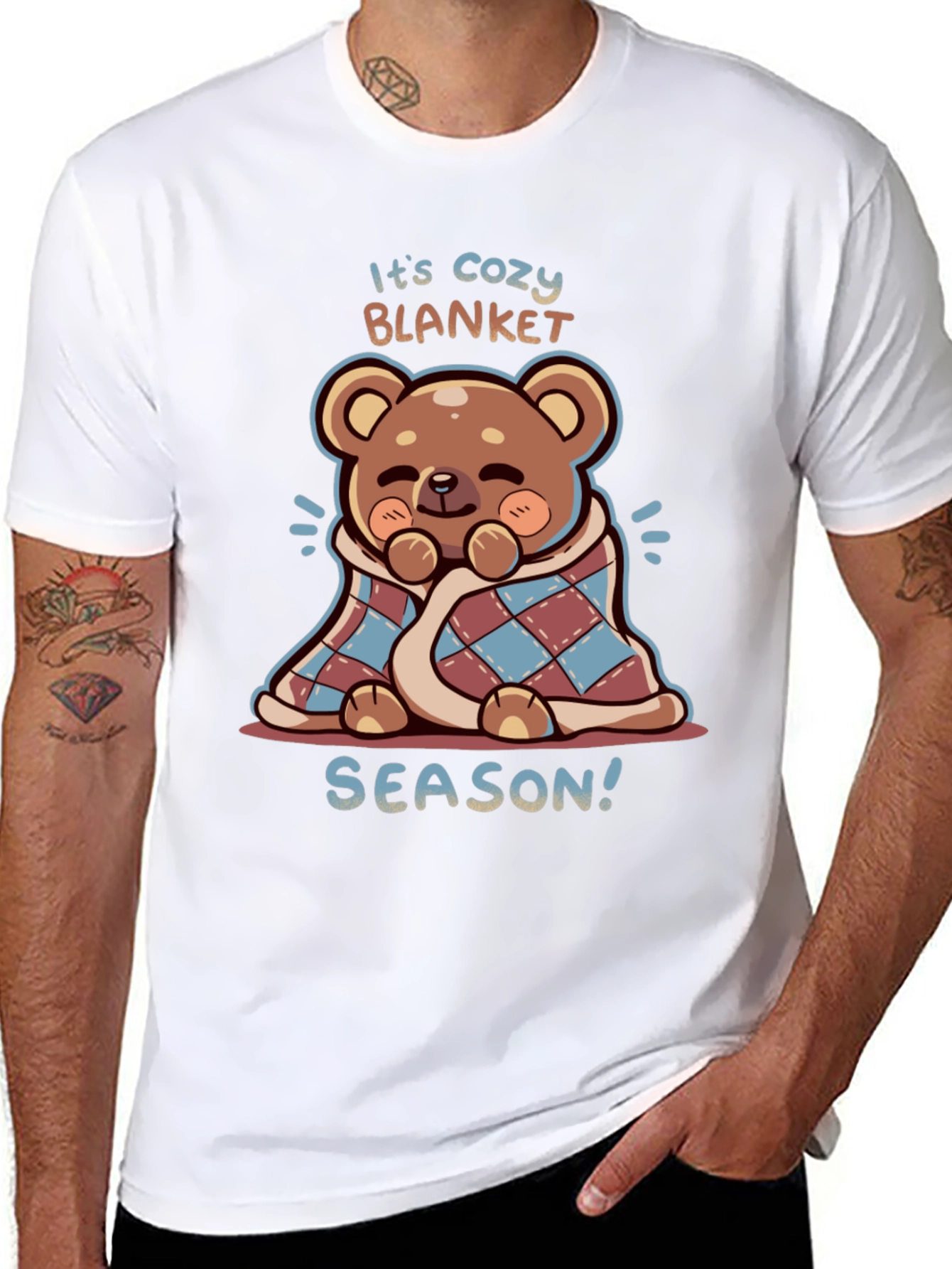 Cozy Blanket Season Bear Graphic Tee