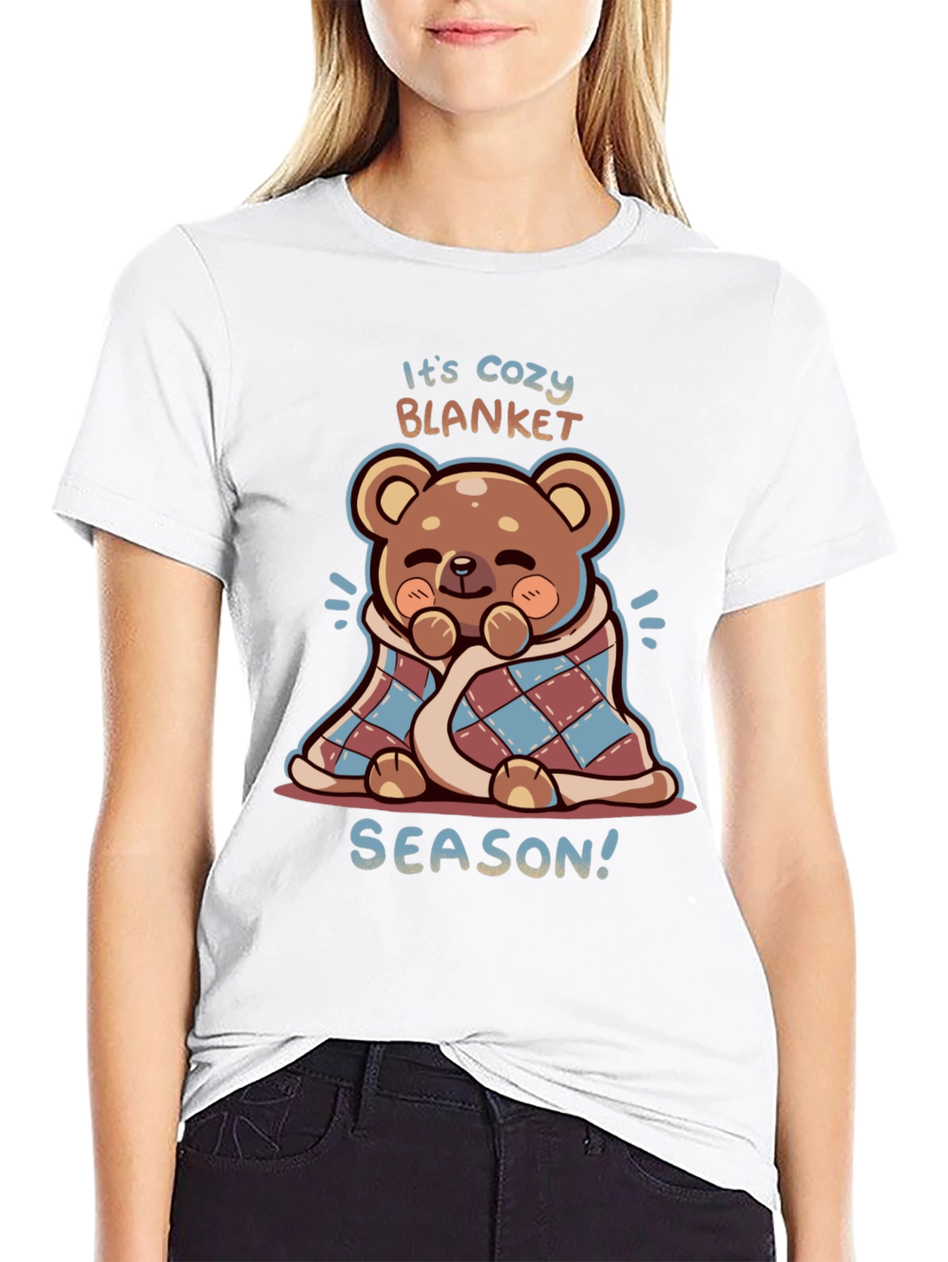 Cozy Blanket Season Bear Graphic Tee