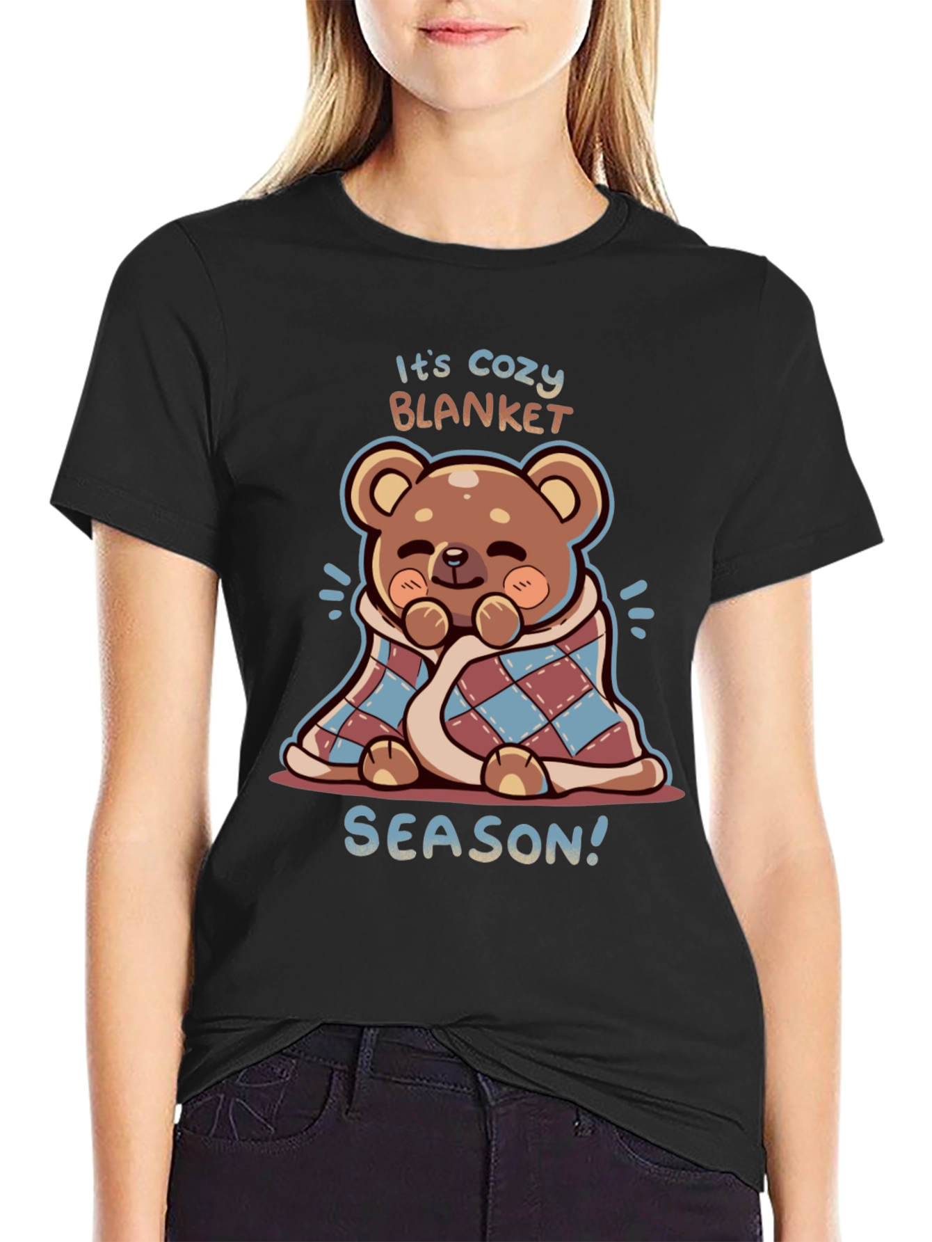 Cozy Blanket Season Bear Graphic Tee