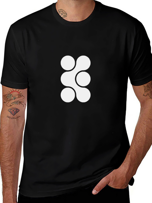 Modern Black Tee with Abstract Circle Design