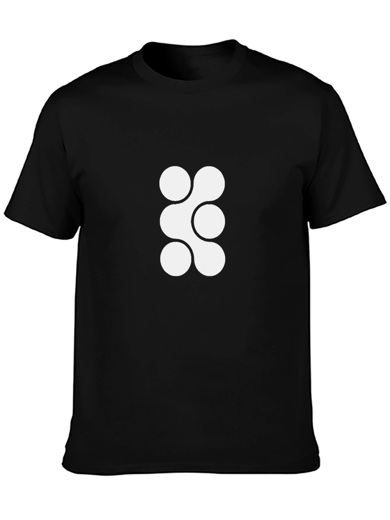 Modern Black Tee with Abstract Circle Design