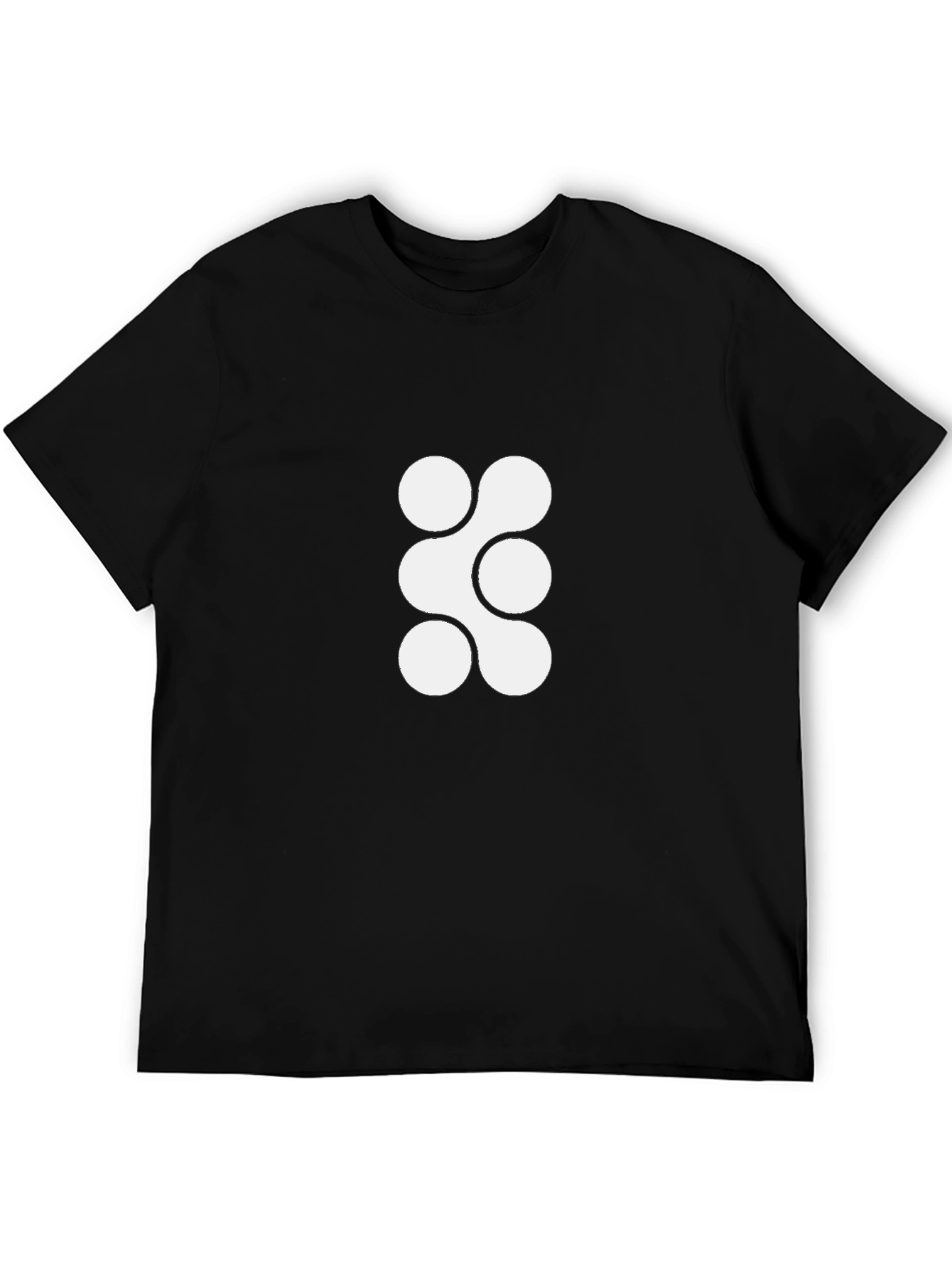 Modern Black Tee with Abstract Circle Design