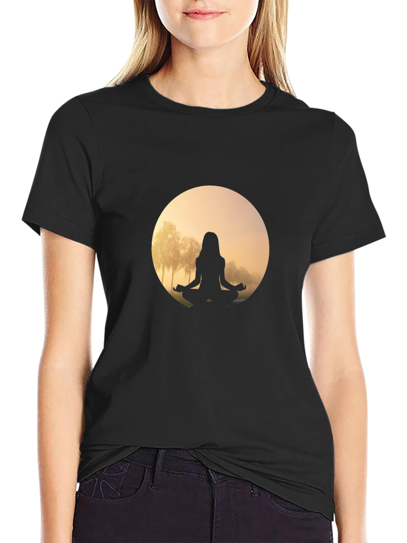 Meditative Moon T-Shirt - Zen Style