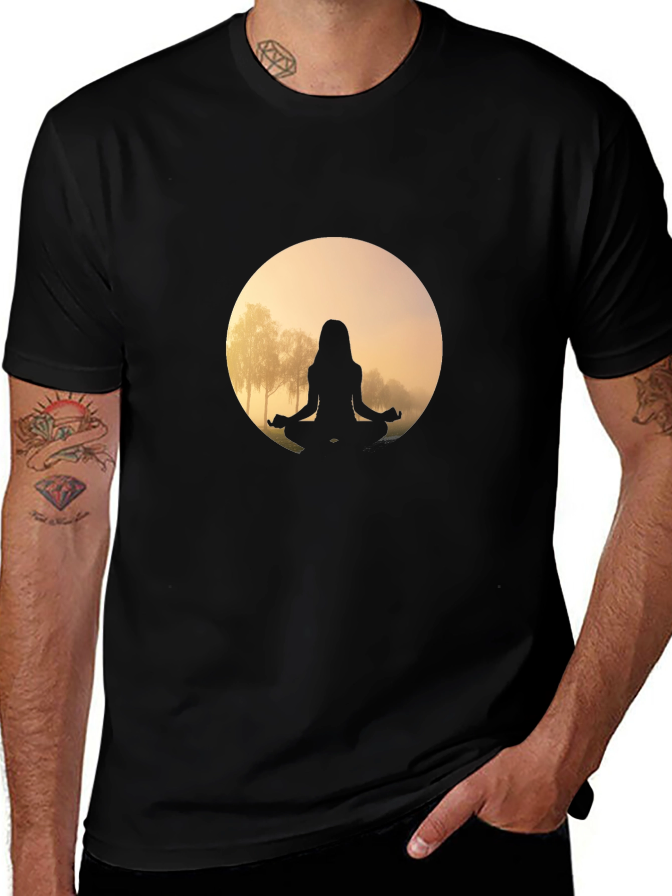 Meditative Moon T-Shirt - Zen Style