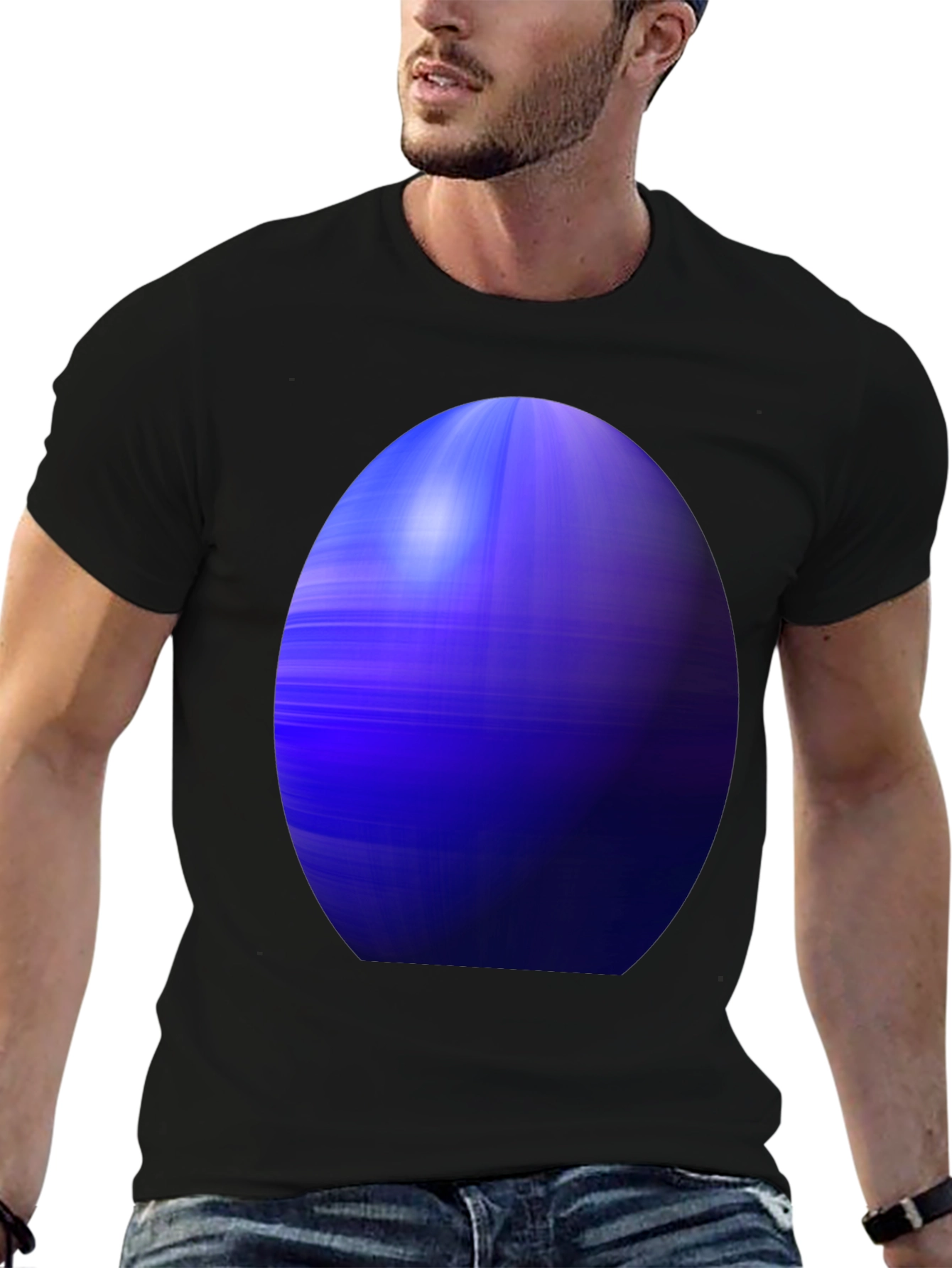 Abstract Blue Orb Graphic Tee