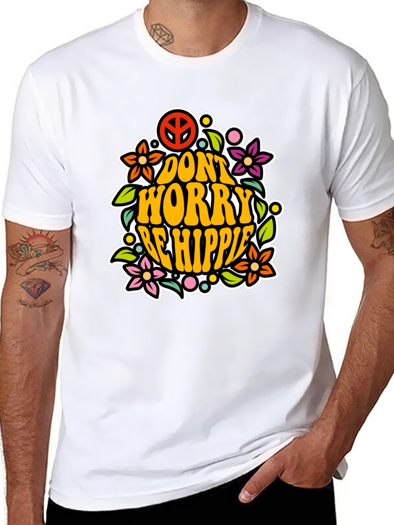 Dont Worry Be Hippie Graphic T-Shirt