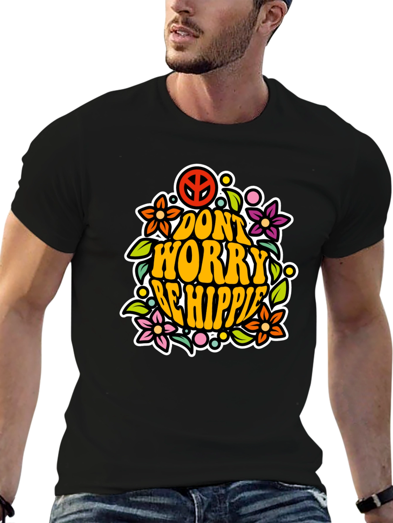 Dont Worry Be Hippie Graphic T-Shirt