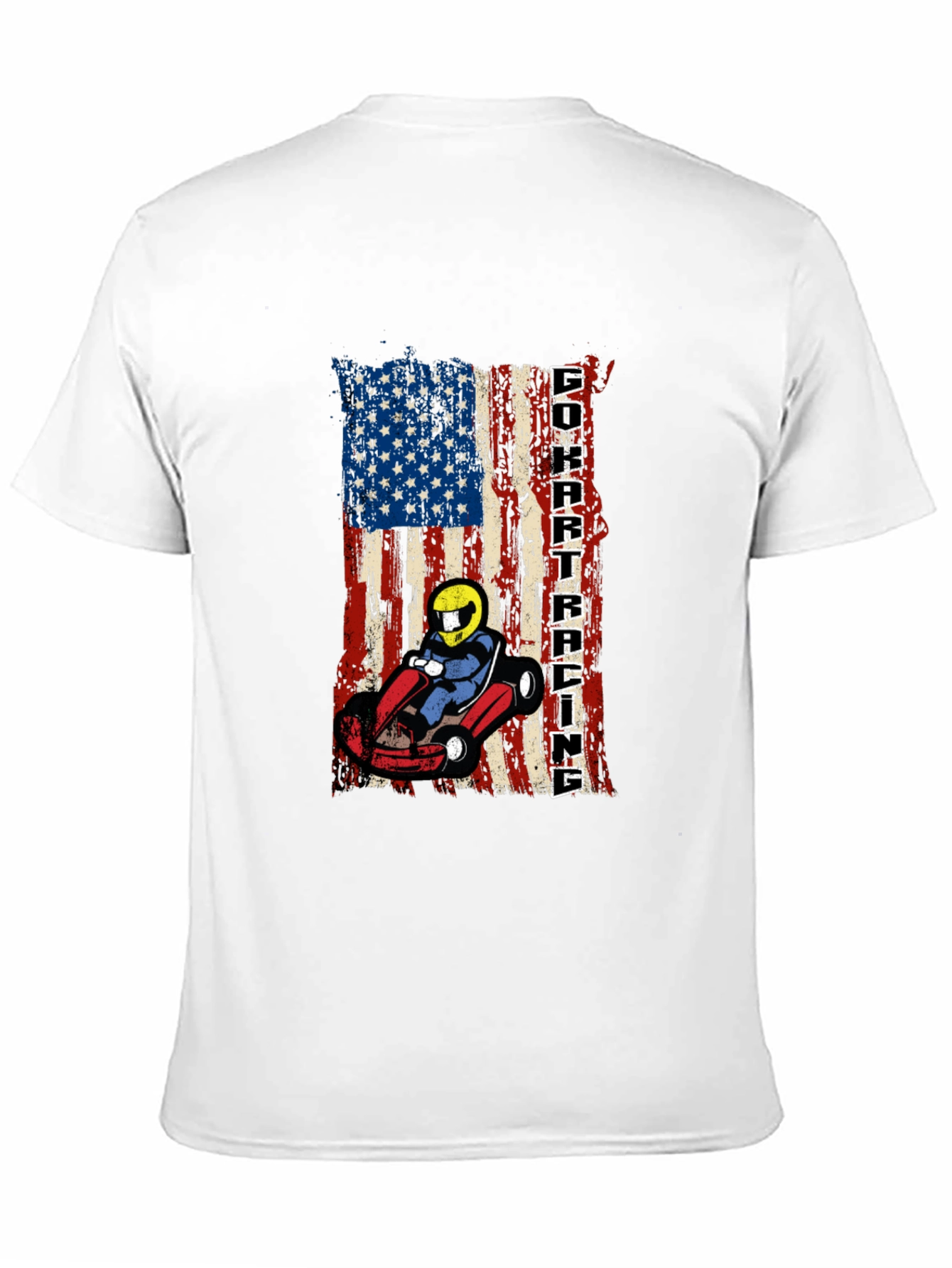 Go Kart Racing USA Flag Graphic Tee