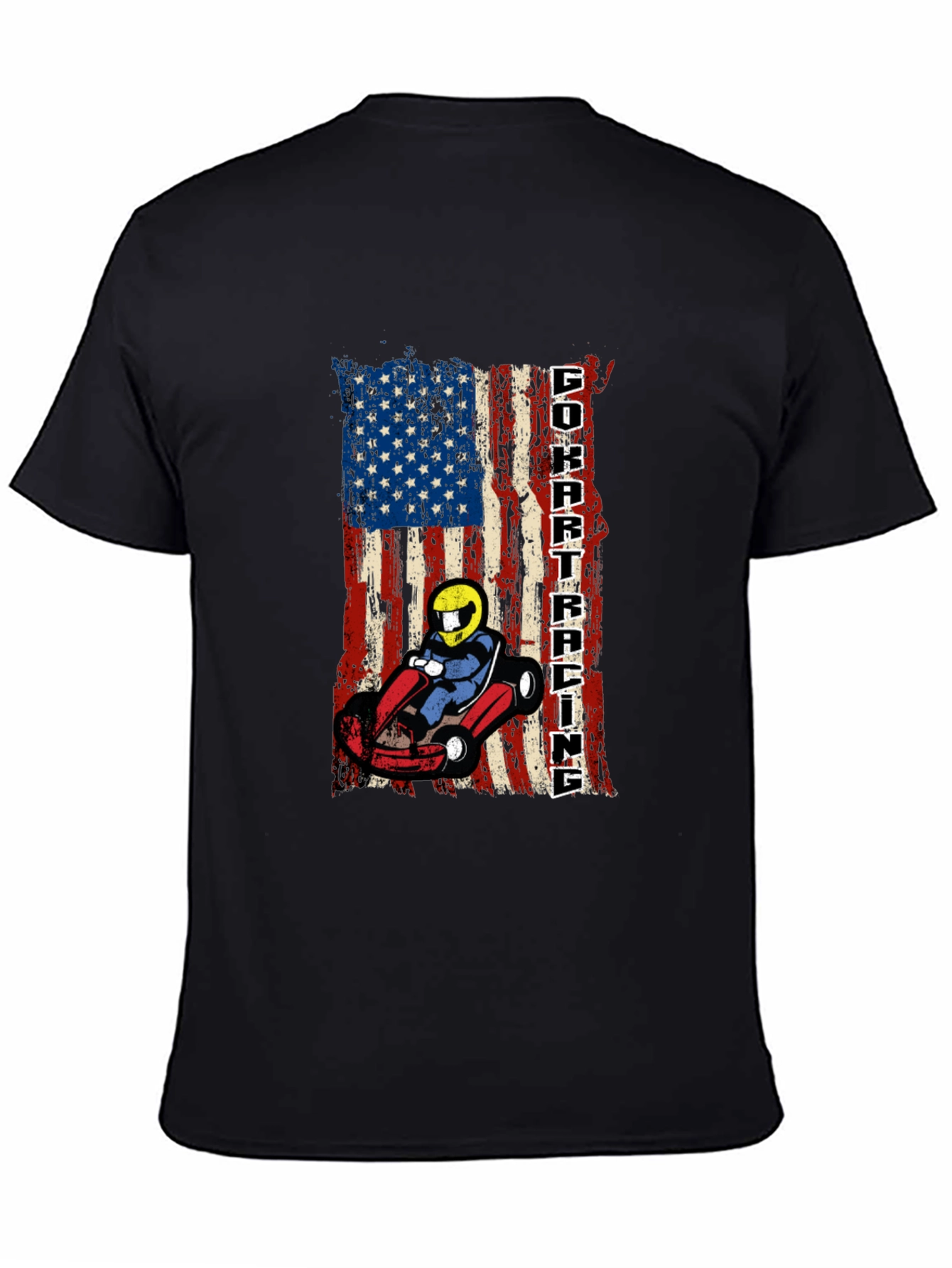 Go Kart Racing USA Flag Graphic Tee