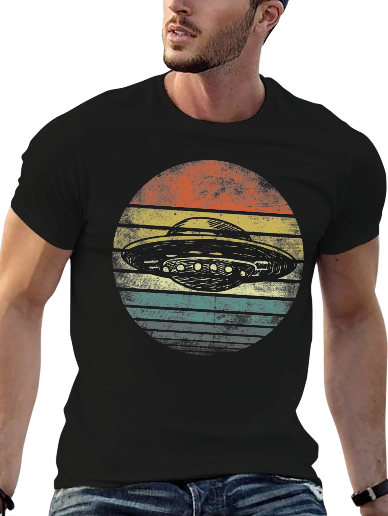 Retro UFO Graphic T-Shirt