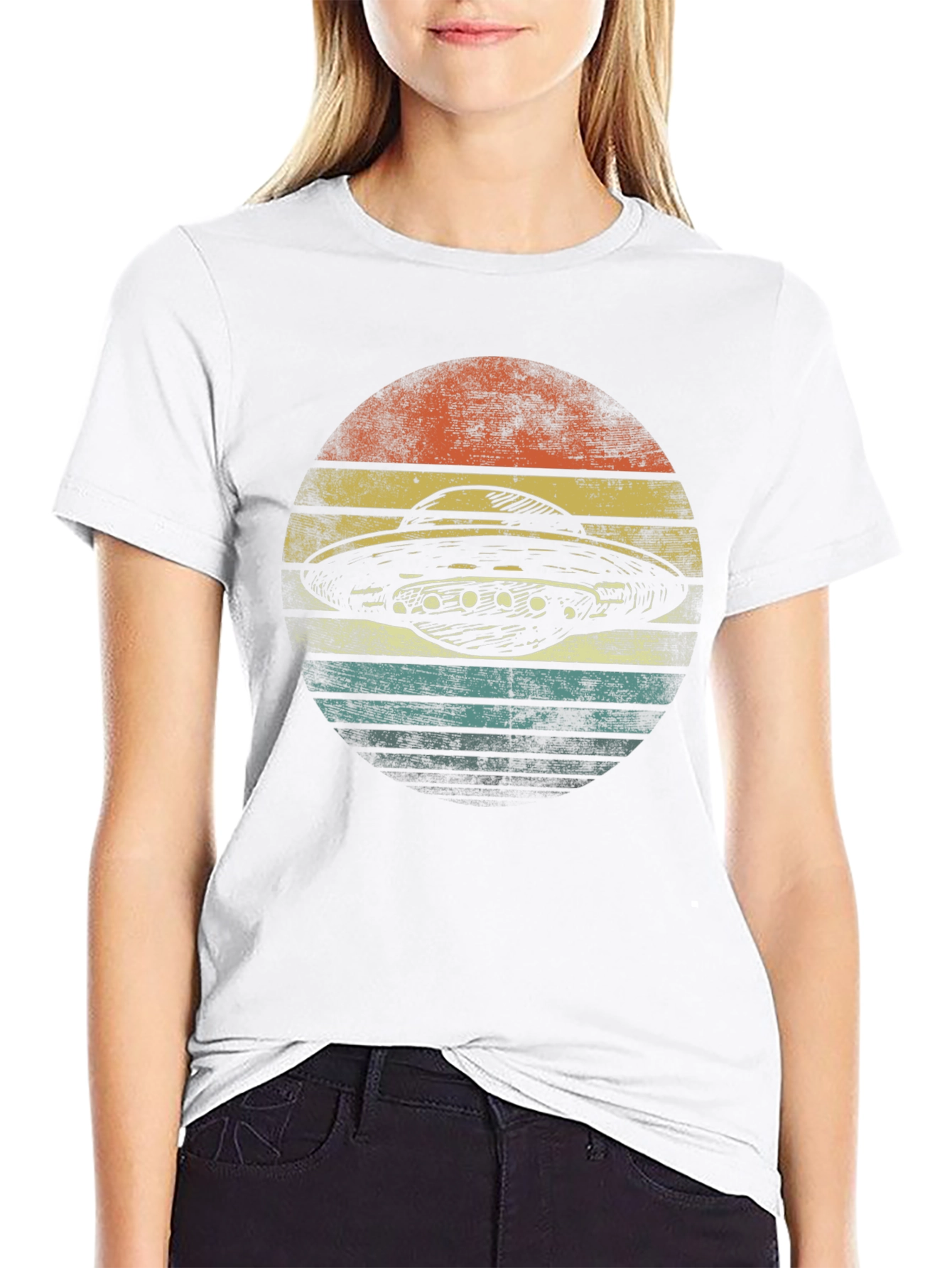 Retro UFO Graphic T-Shirt