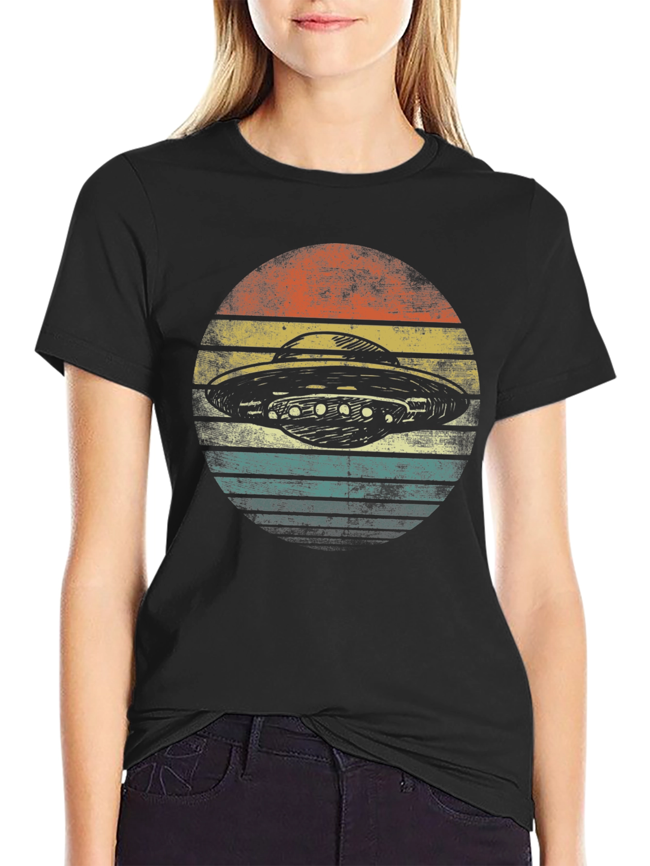 Retro UFO Graphic T-Shirt