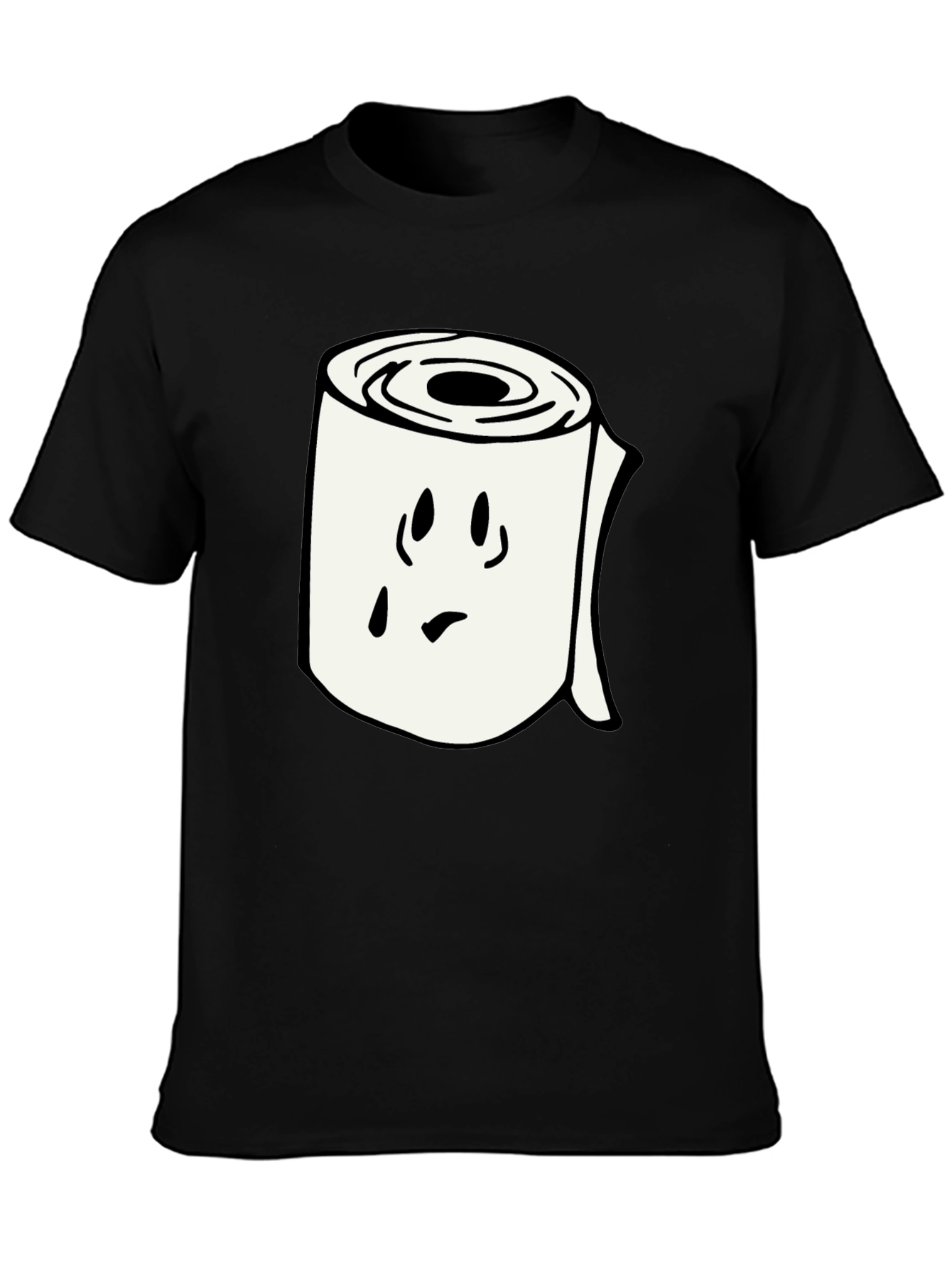 Toilet Paper Roll Graphic Tee - Black Cotton Shirt