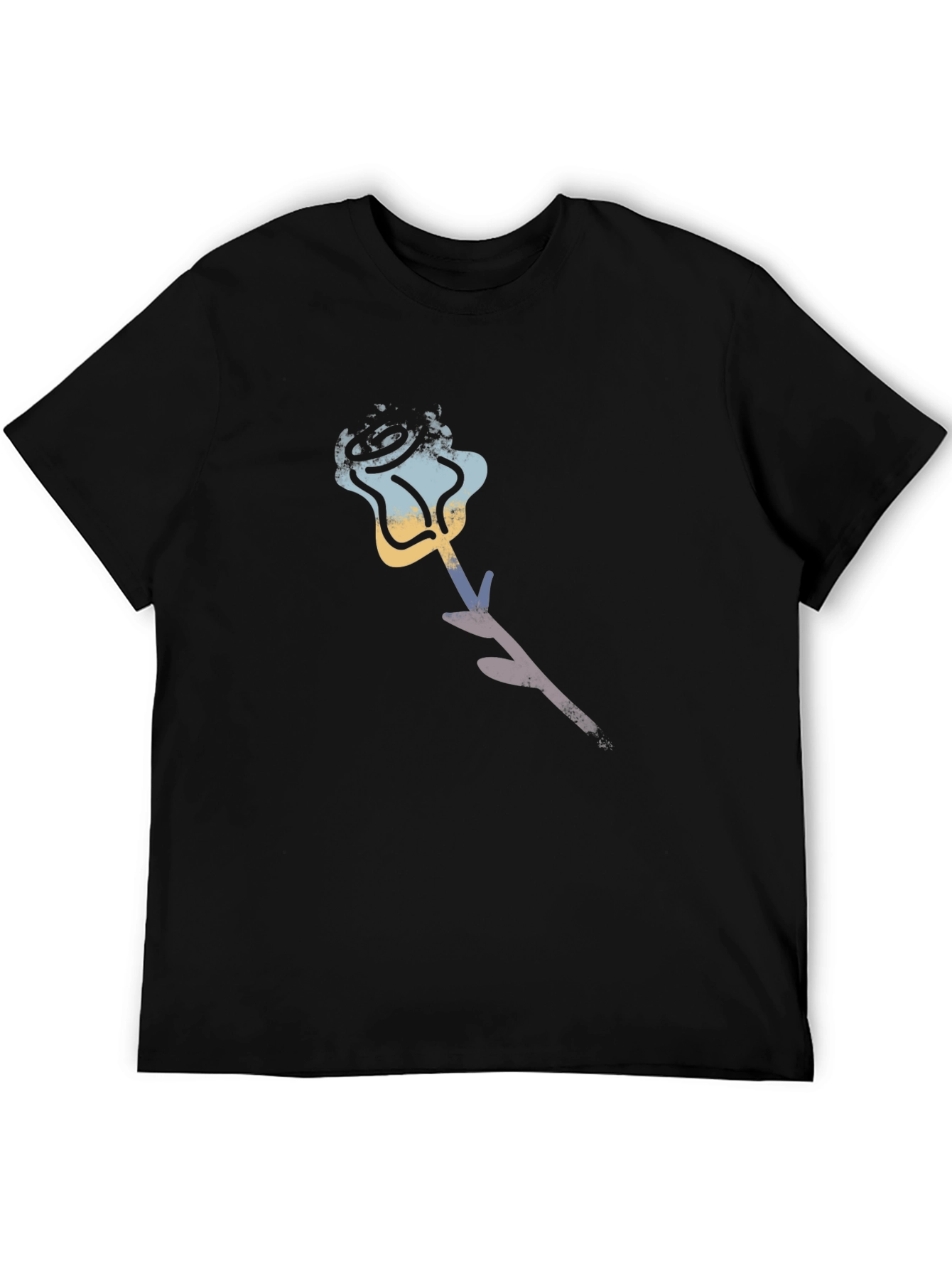 Abstract Rose Graphic Tee - Stylish Casual Wear