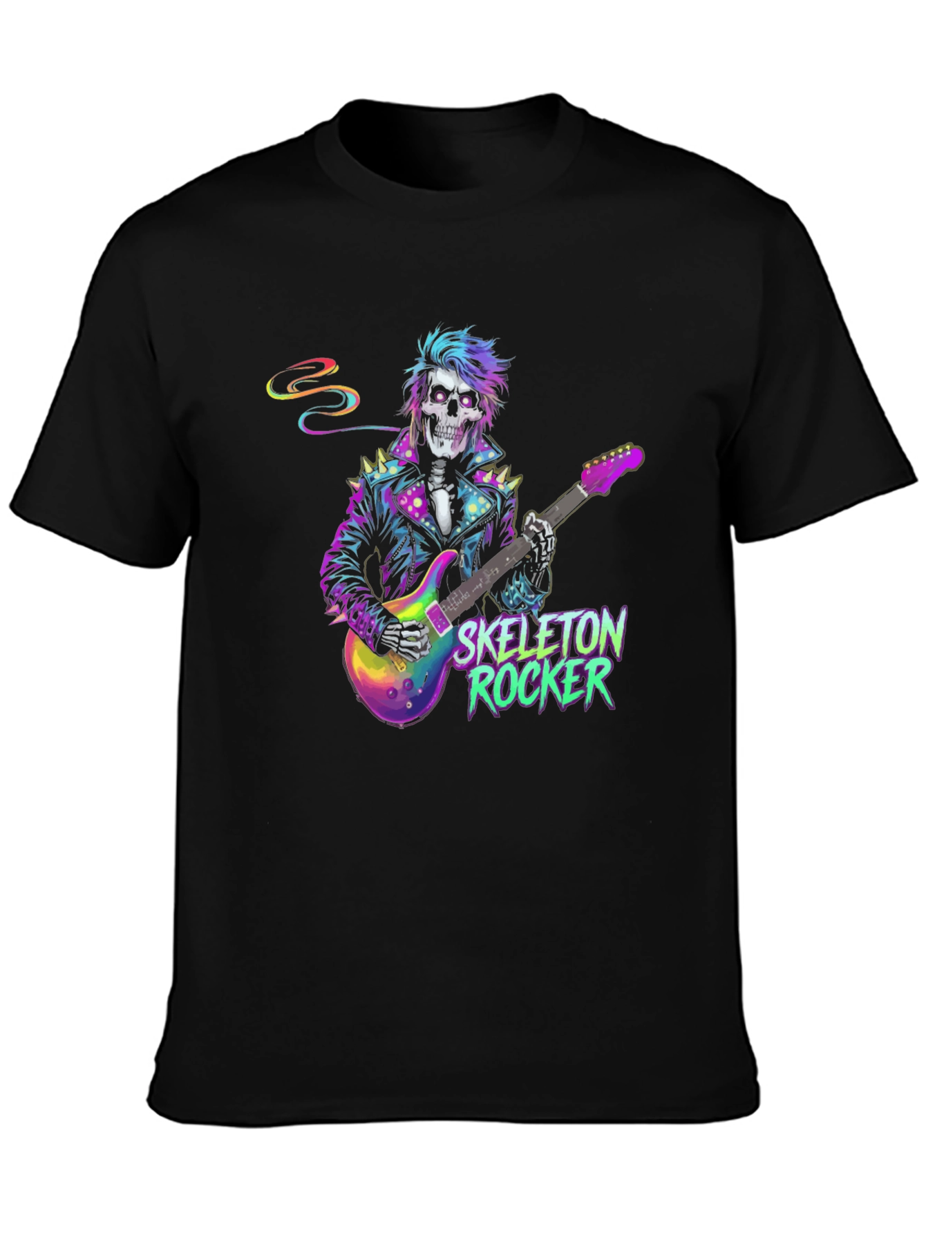 Skeleton Rocker Graphic T-Shirt - Black
