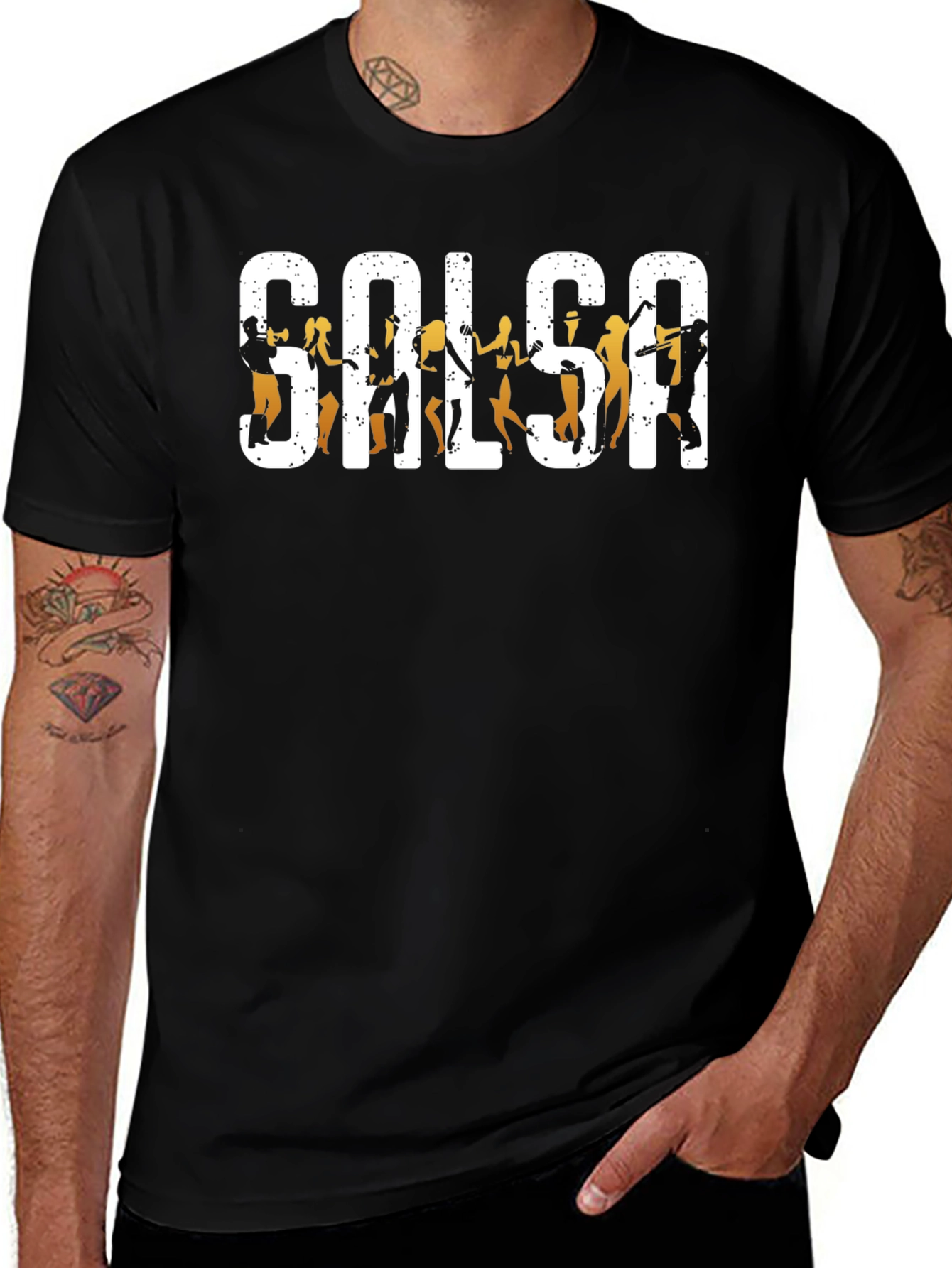 Salsa Dance T-Shirt - Black Cotton Graphic Tee