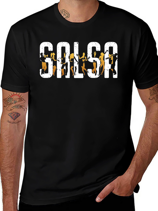 Salsa Dance T-Shirt - Black Cotton Graphic Tee