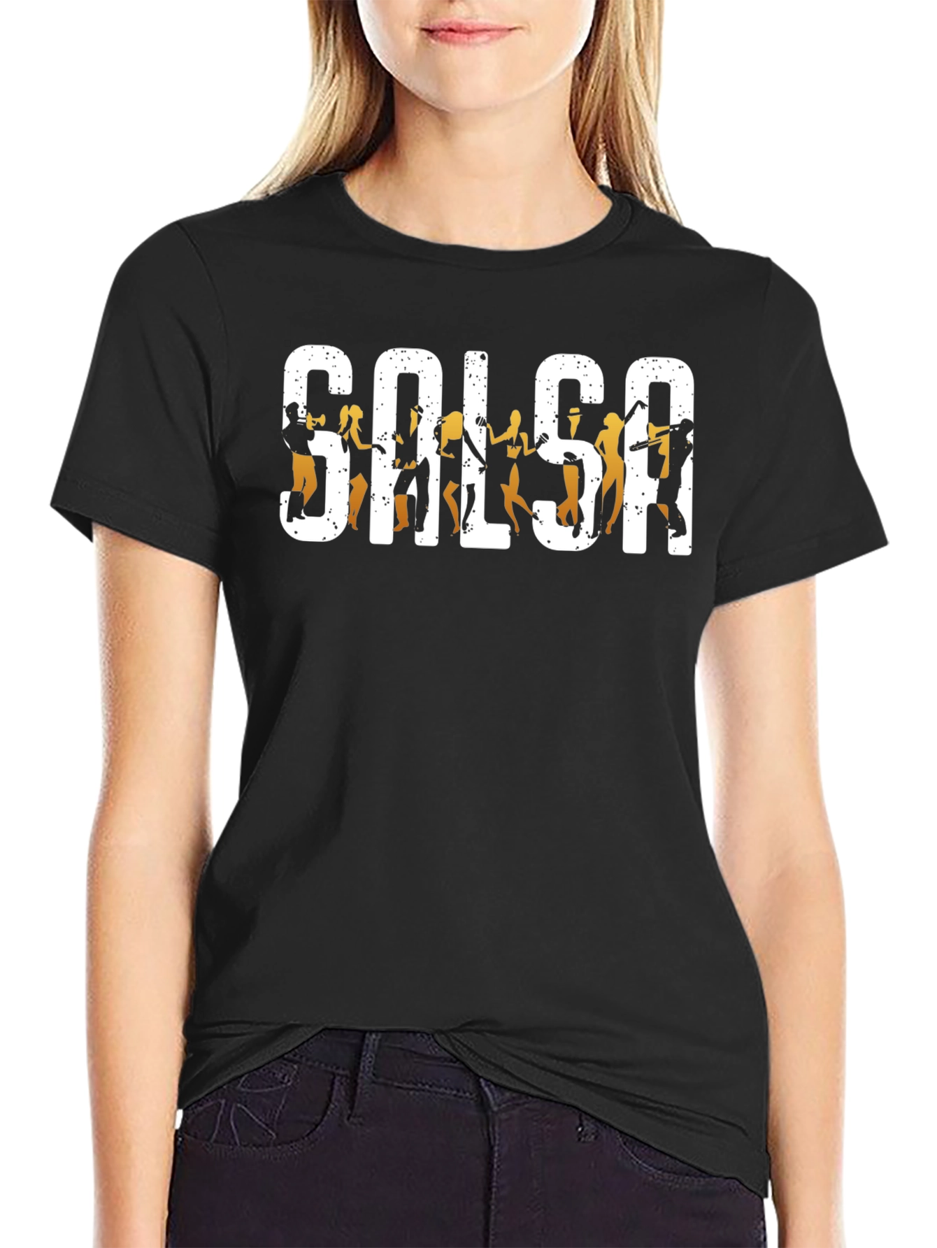Salsa Dance T-Shirt - Black Cotton Graphic Tee
