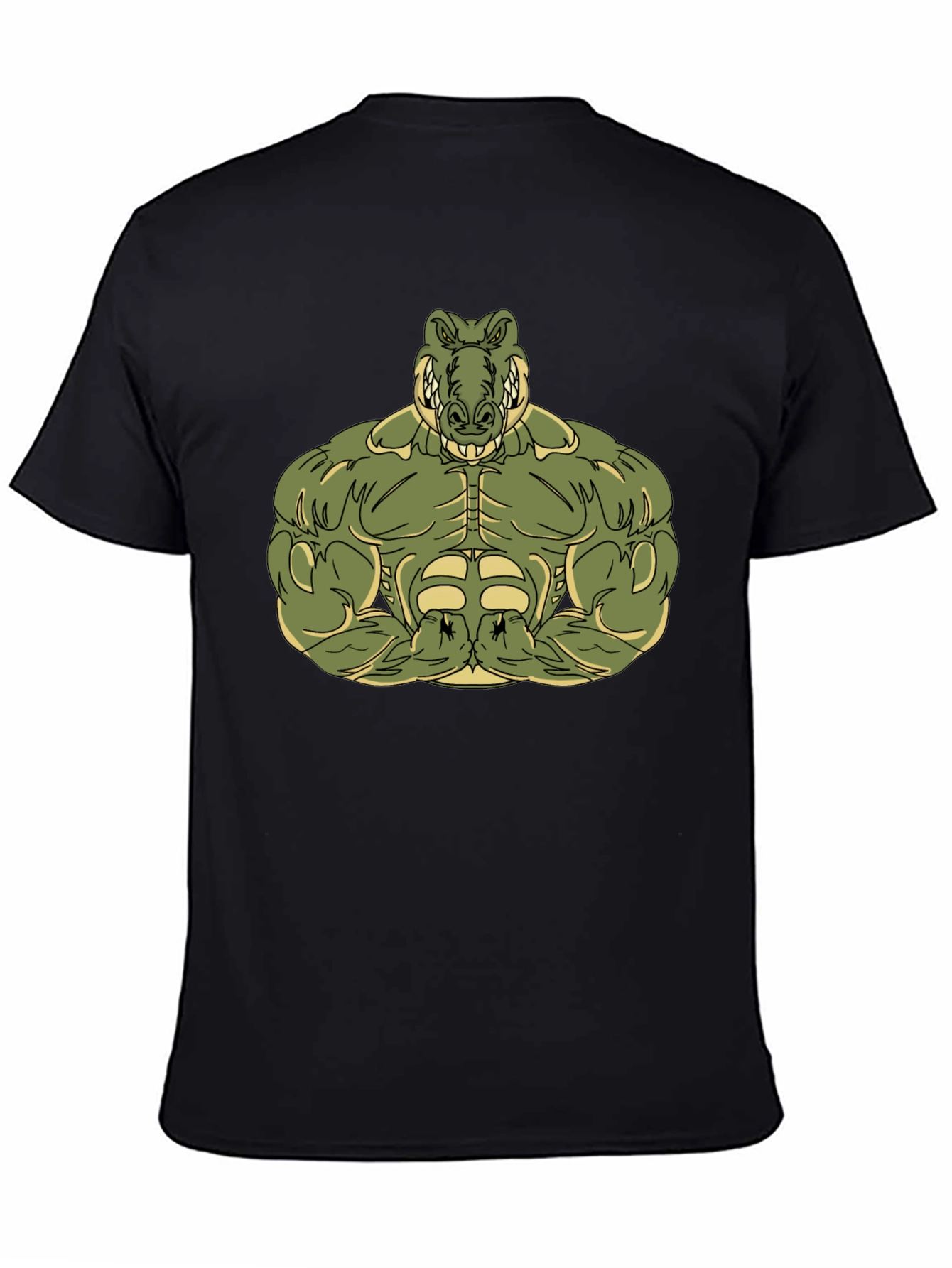 Muscle Alligator Graphic Tee - Black Cotton T-Shirt