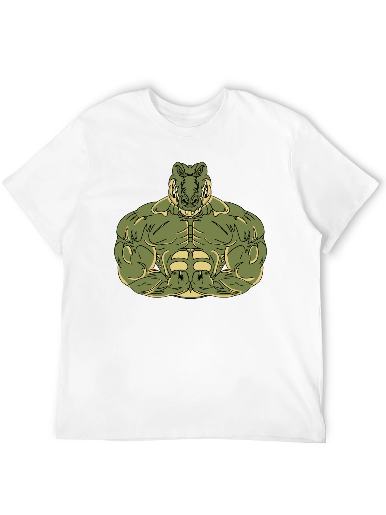 Muscle Alligator Graphic Tee - Black Cotton T-Shirt