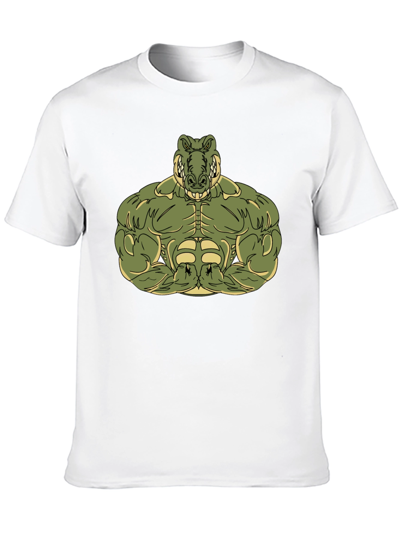 Muscle Alligator Graphic Tee - Black Cotton T-Shirt