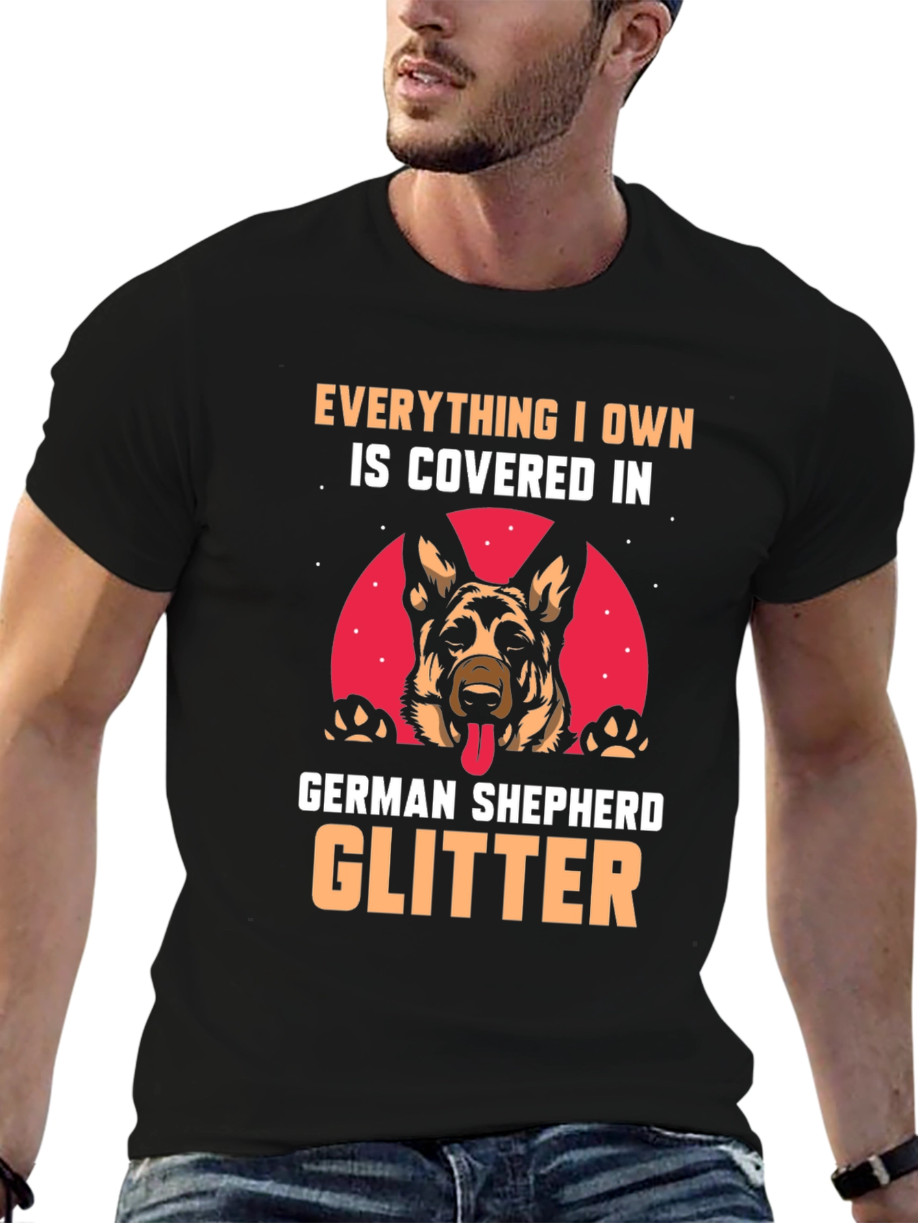 German Shepherd Glitter T-Shirt