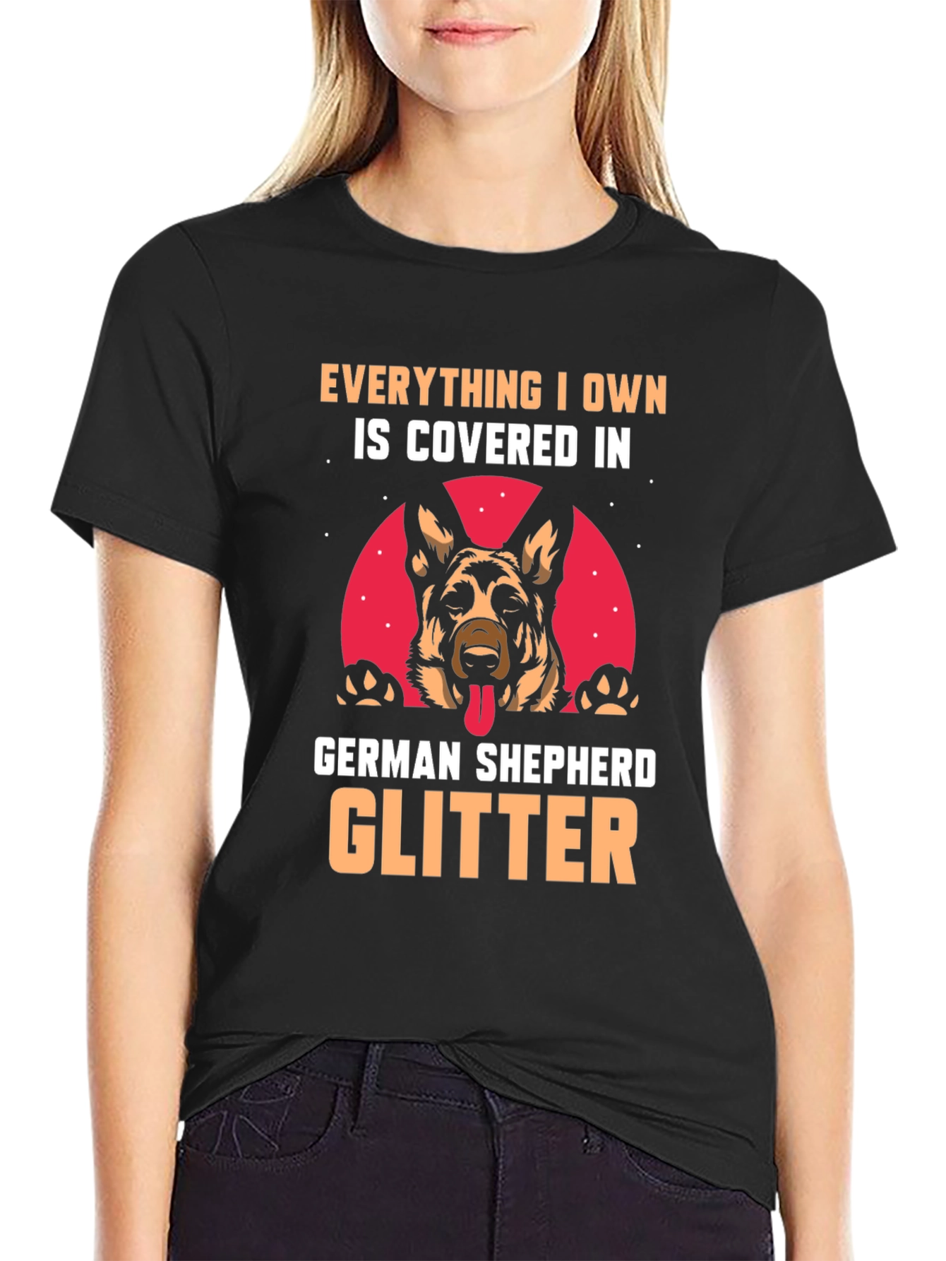 German Shepherd Glitter T-Shirt