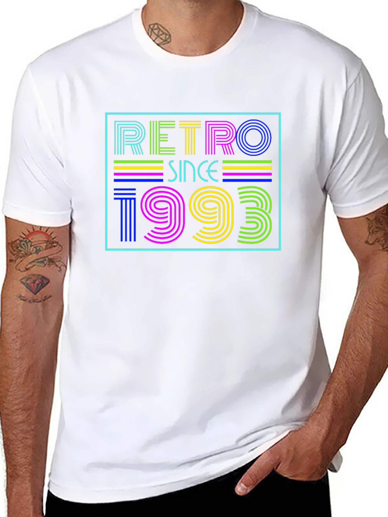 Retro Since 1993 Graphic Tee - Black Cotton Blend