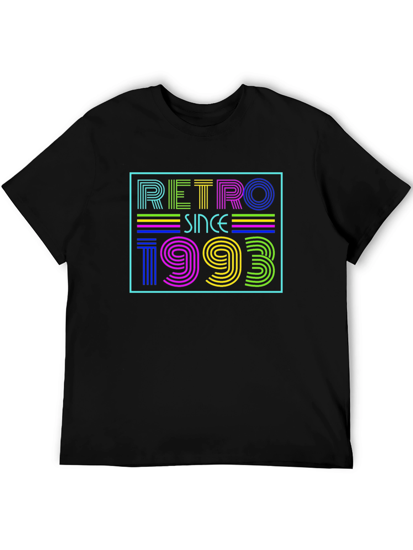 Retro Since 1993 Graphic Tee - Black Cotton Blend