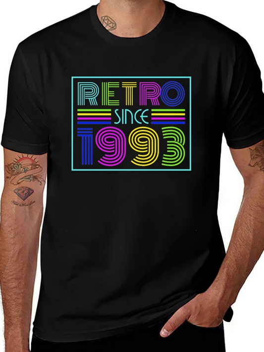 Retro Since 1993 Graphic Tee - Black Cotton Blend