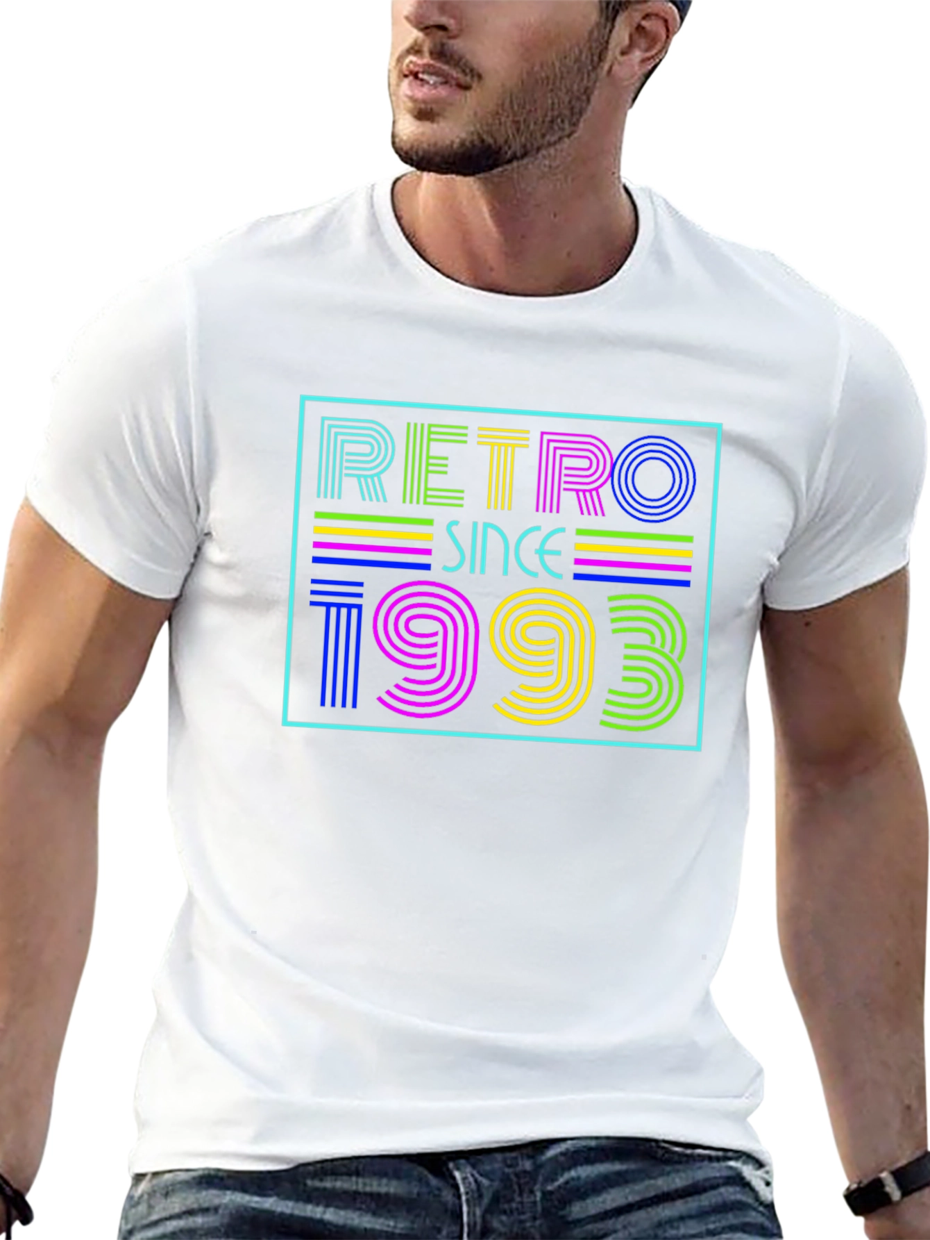 Retro Since 1993 Graphic Tee - Black Cotton Blend