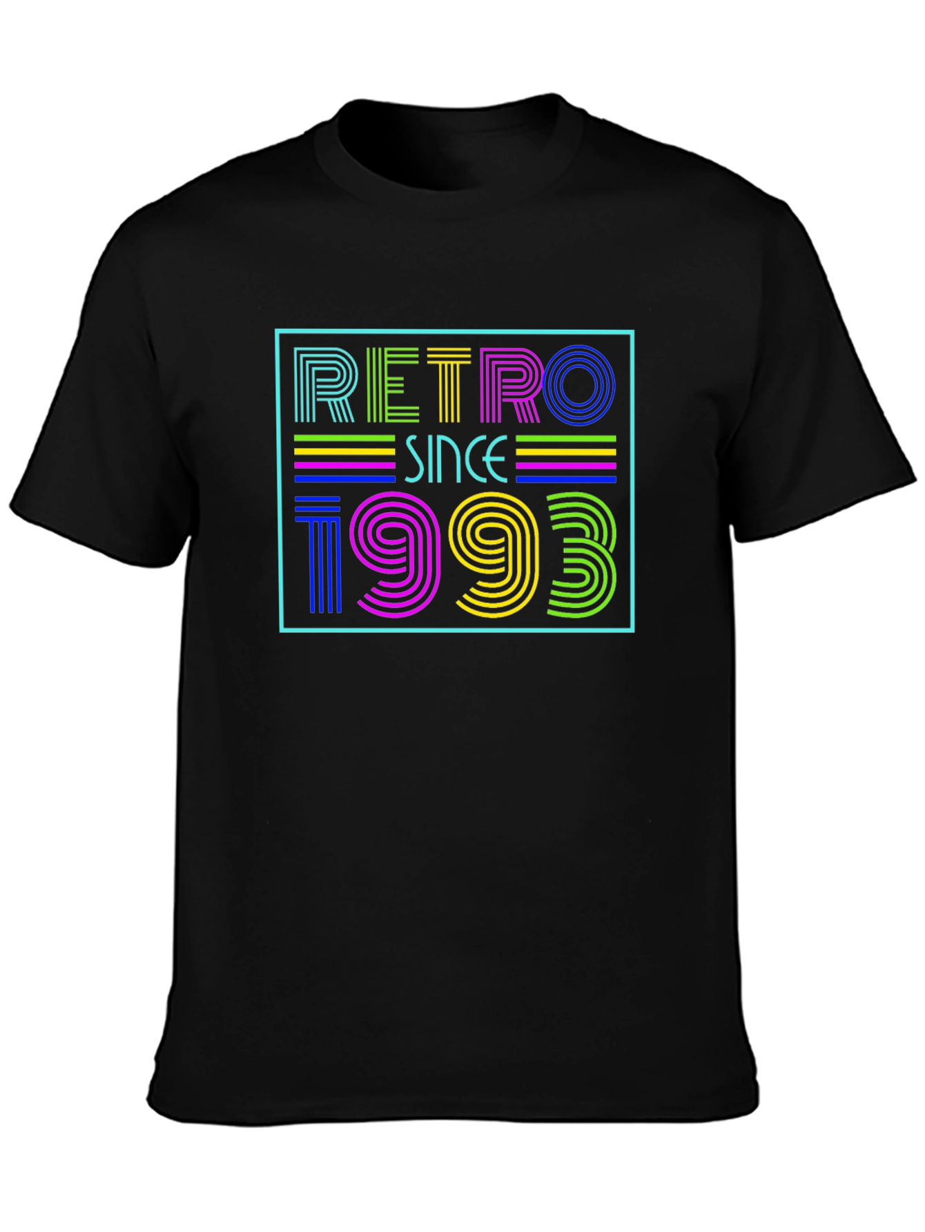 Retro Since 1993 Graphic Tee - Black Cotton Blend